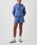 Short in felpa con logo-Blu scuro - 004