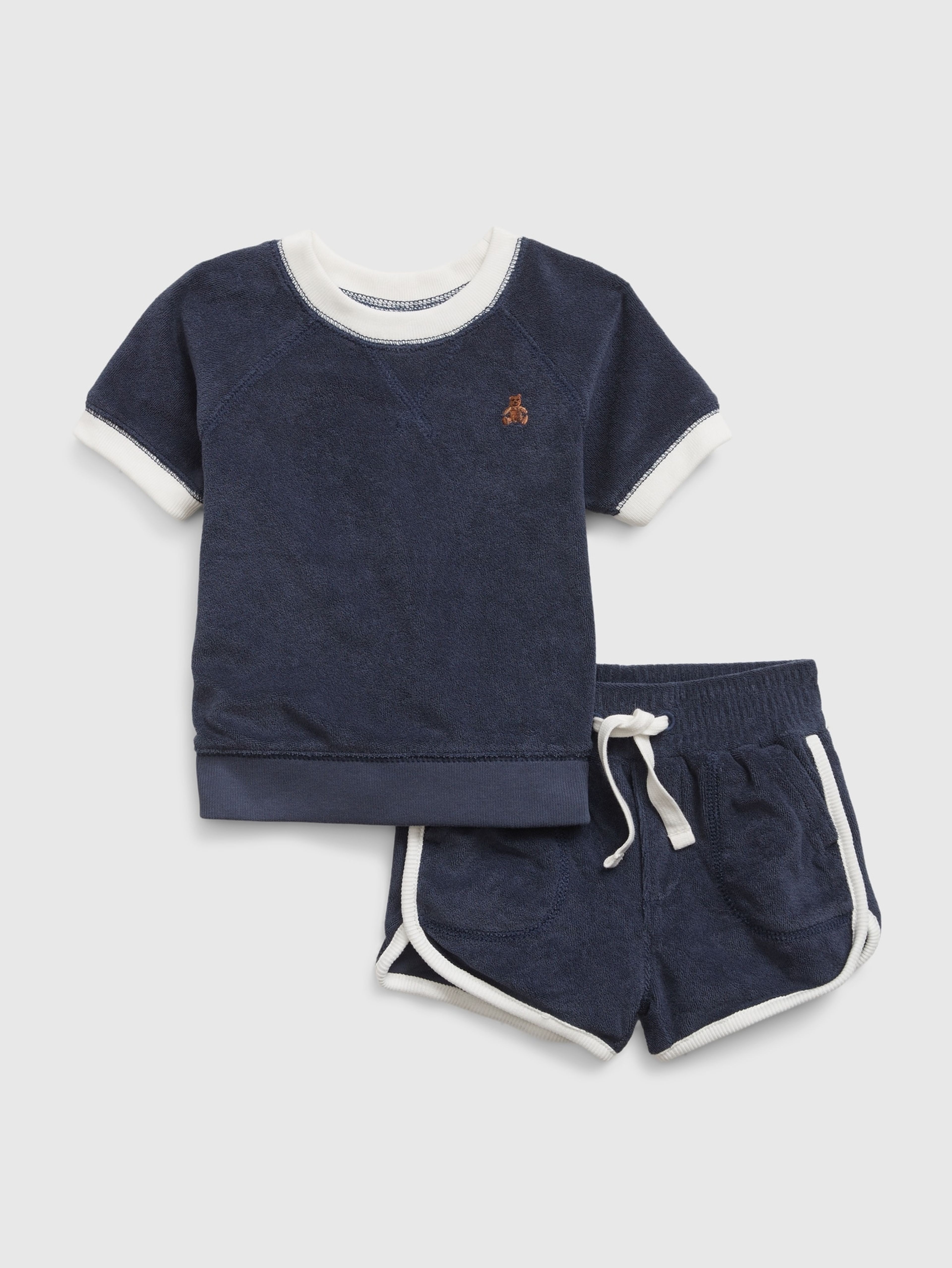 Frottee Baby-Set T-Shirt und Shorts