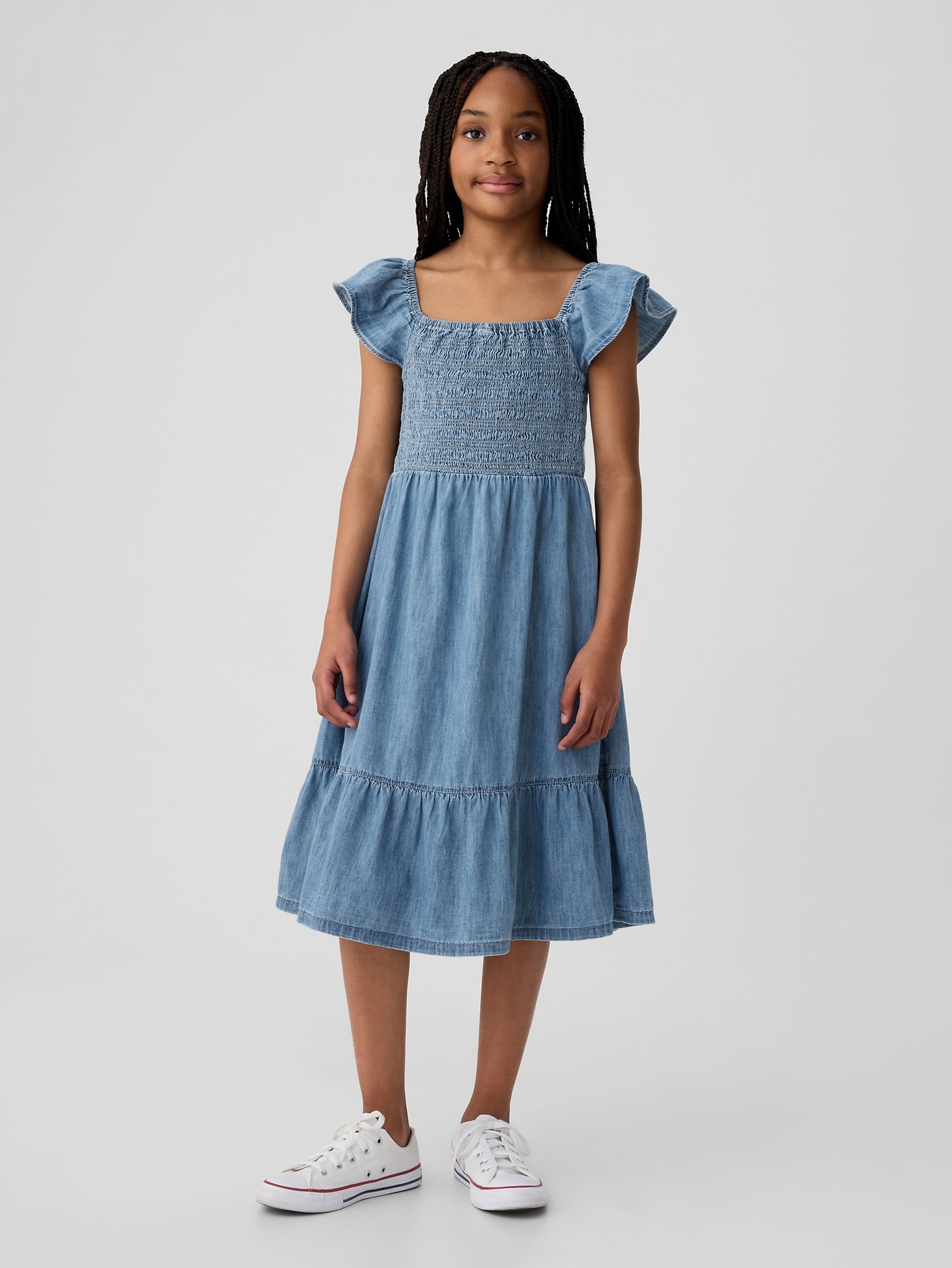 Midikleid aus Denim für Kinder