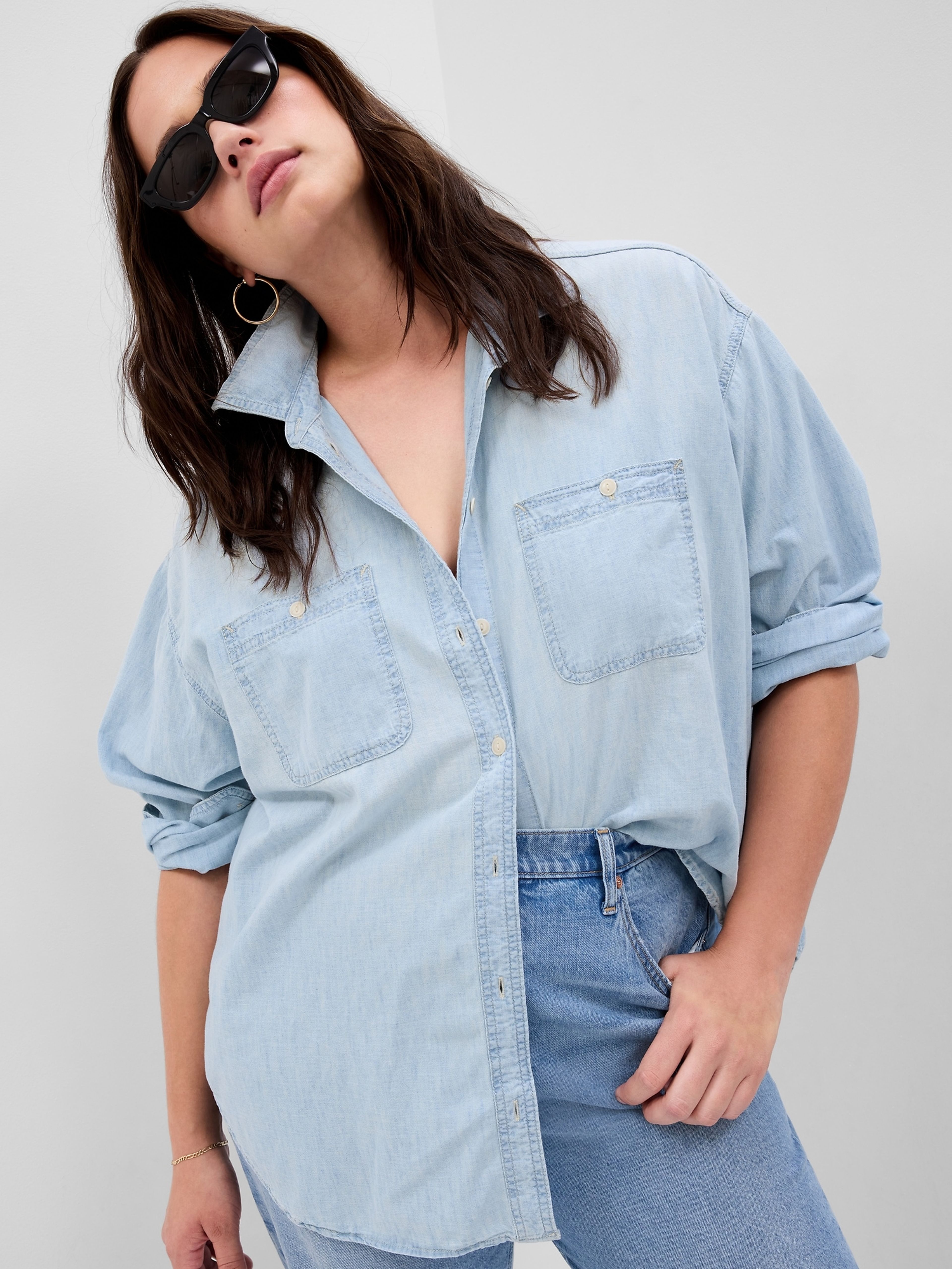 Chambray oversize ing Big Shirt