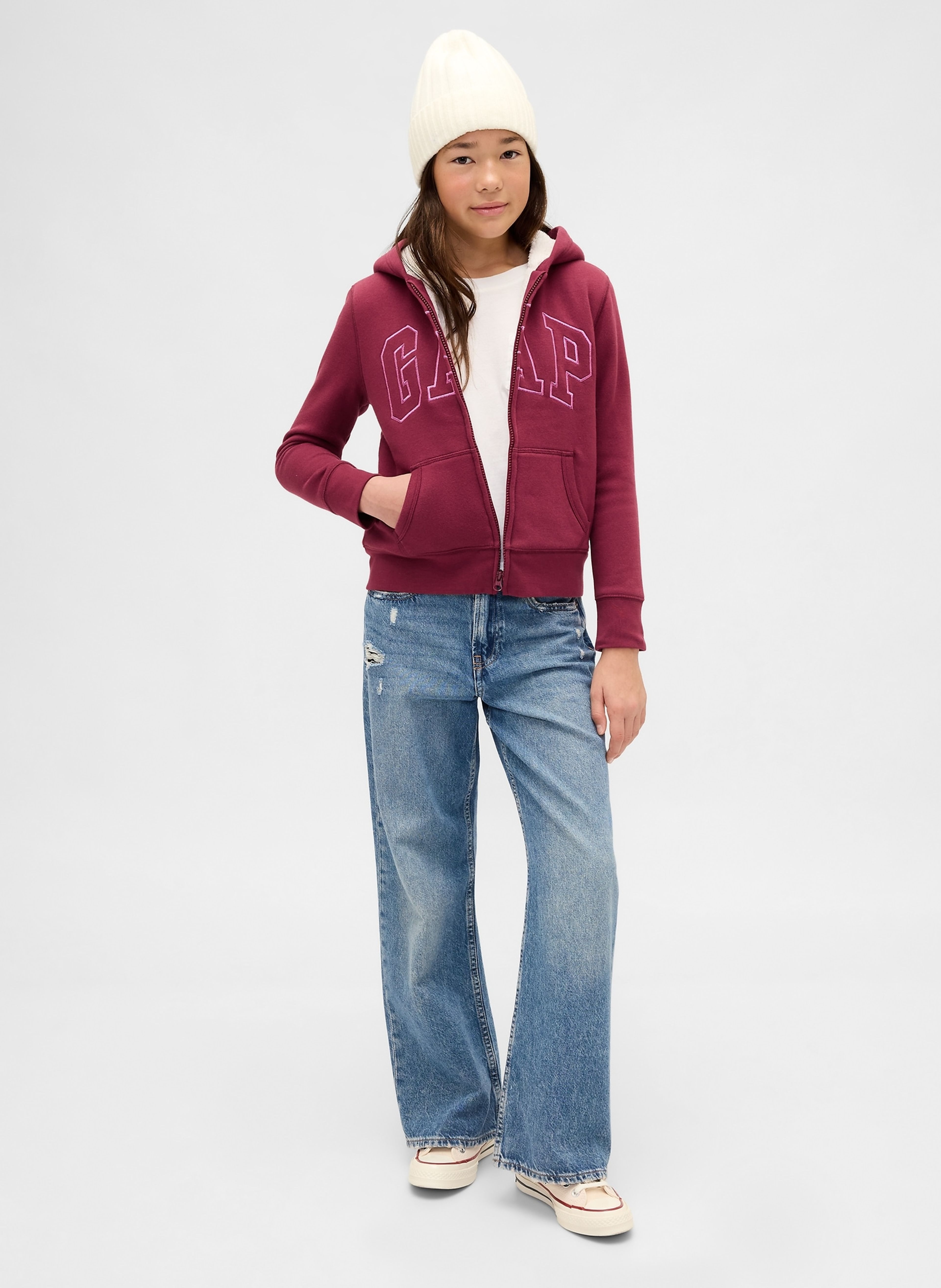 Felpa fleece imbottita bambini con logo - 003