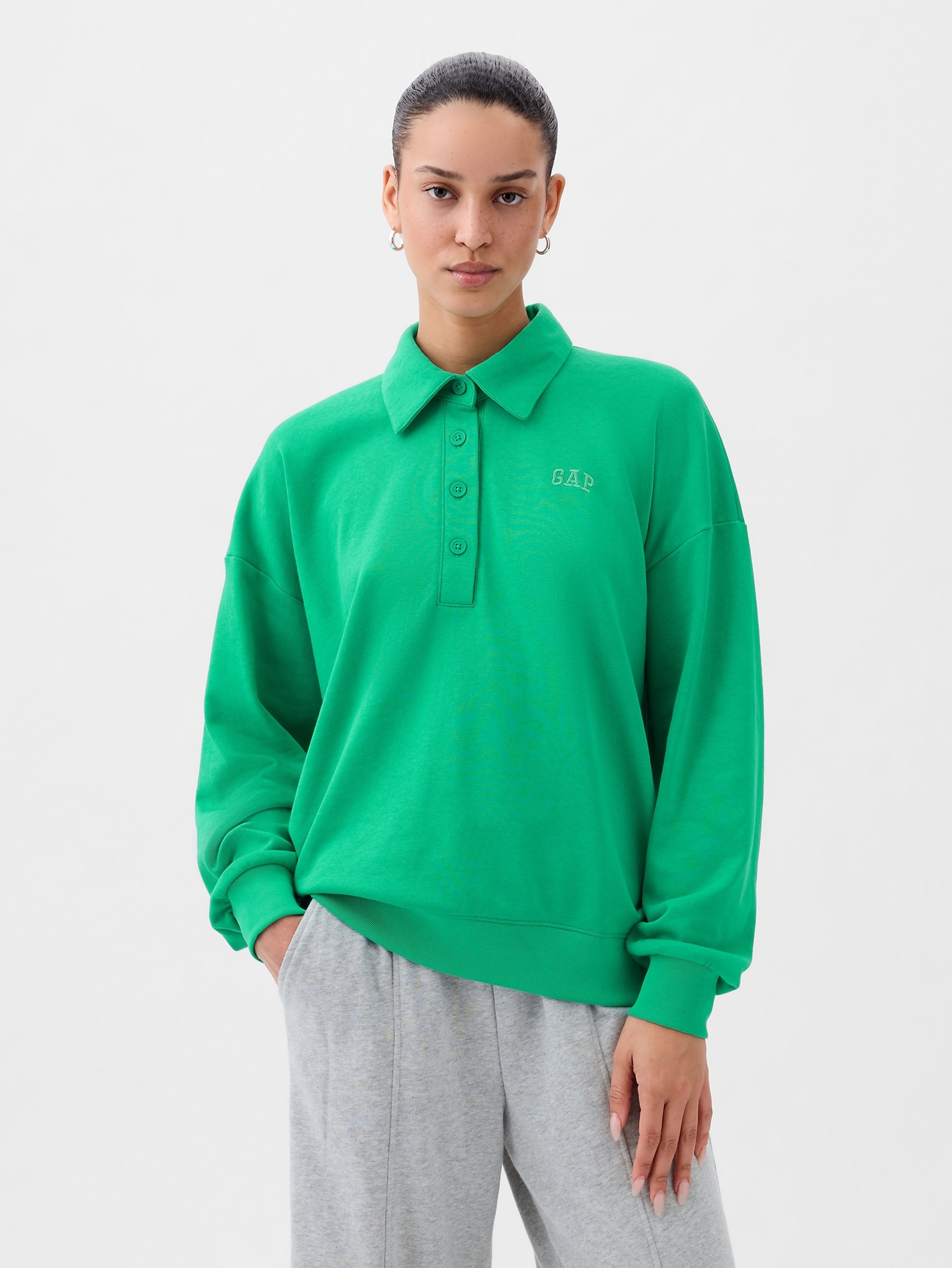 Sweatshirt mit Kragen Oversize