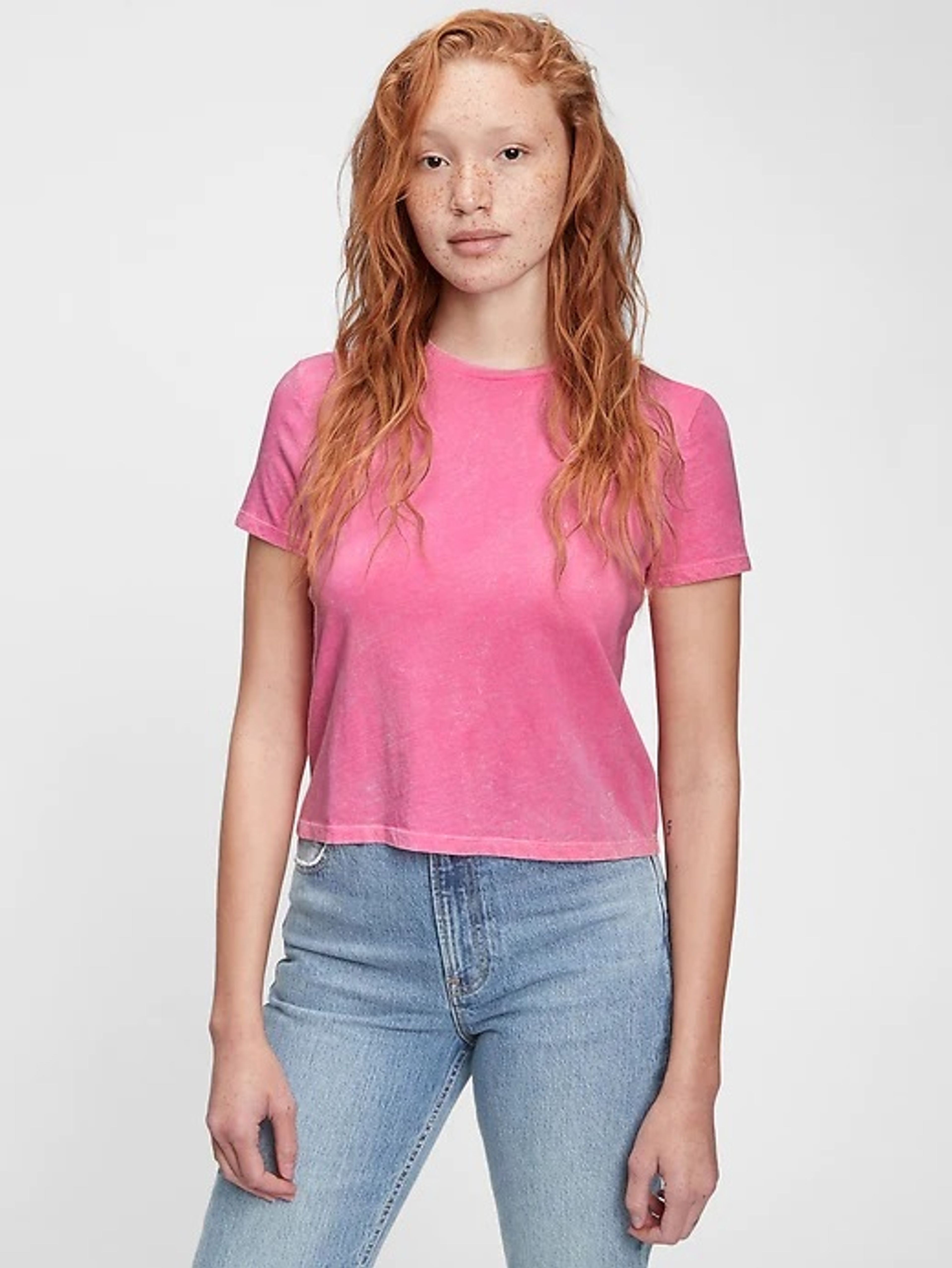 Tricou shrunken crop