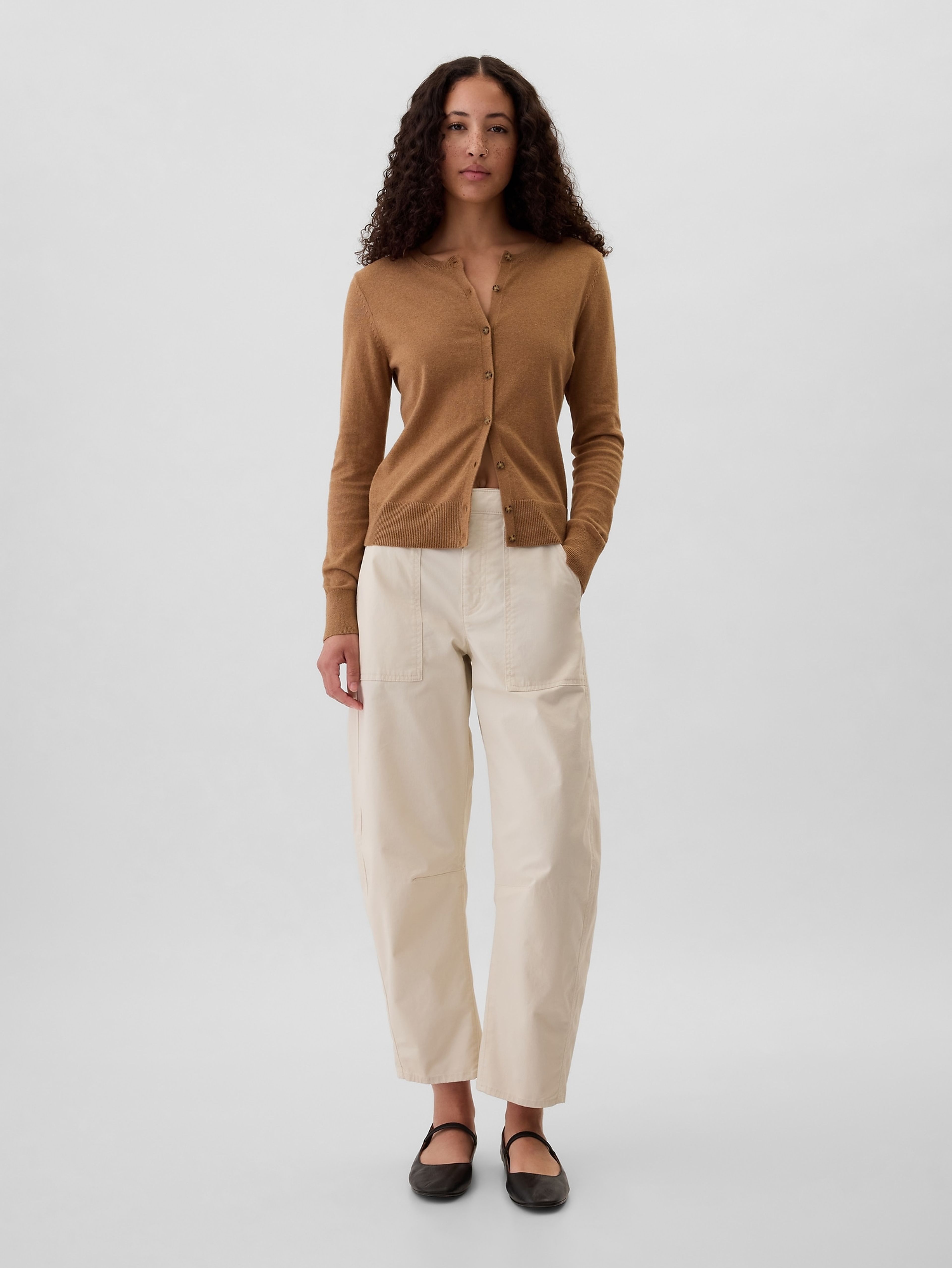 Damen-Hose High Rise Barrel Khakis