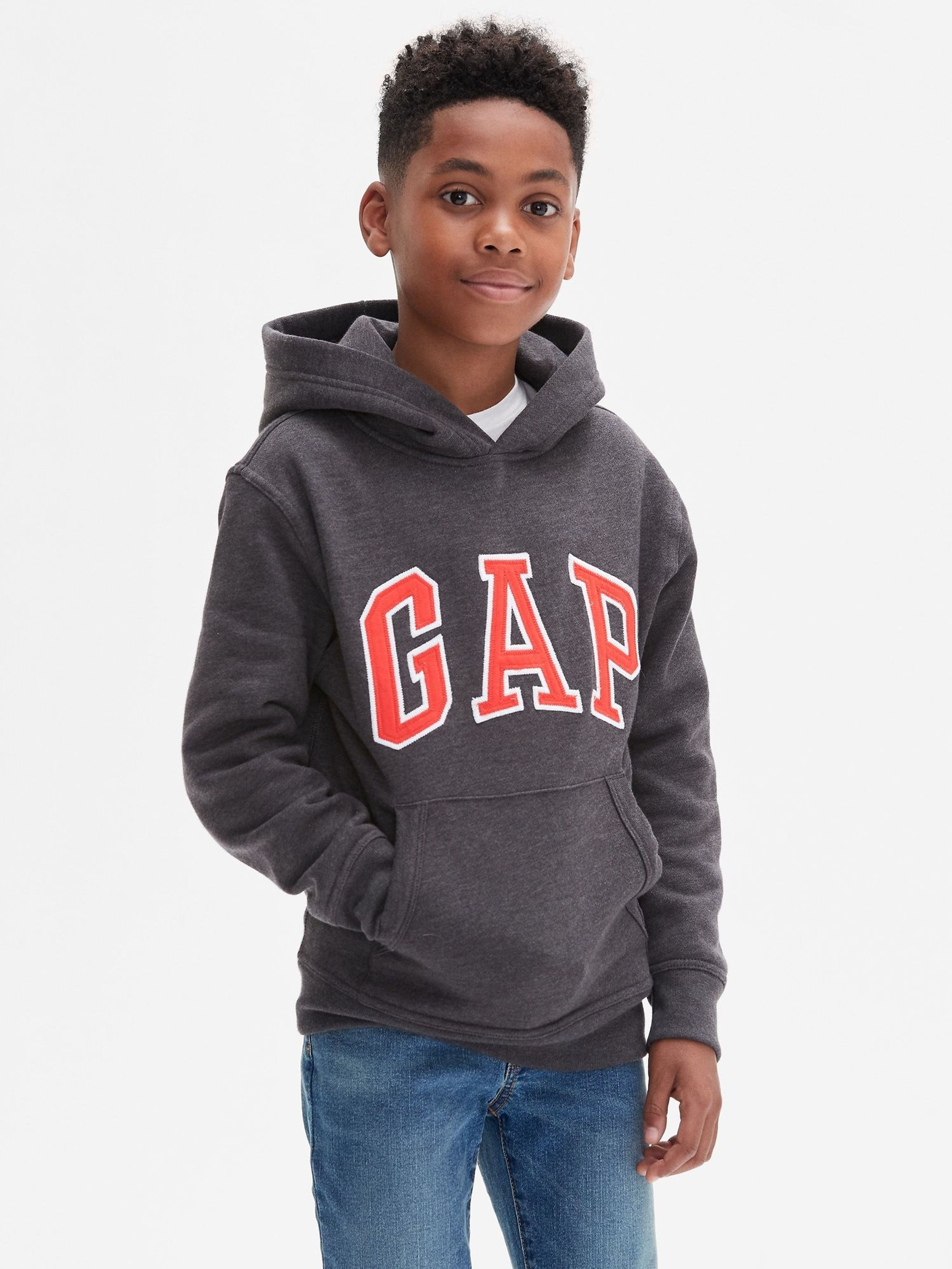 Jungen-Sweatshirt mit Logo und Fleece