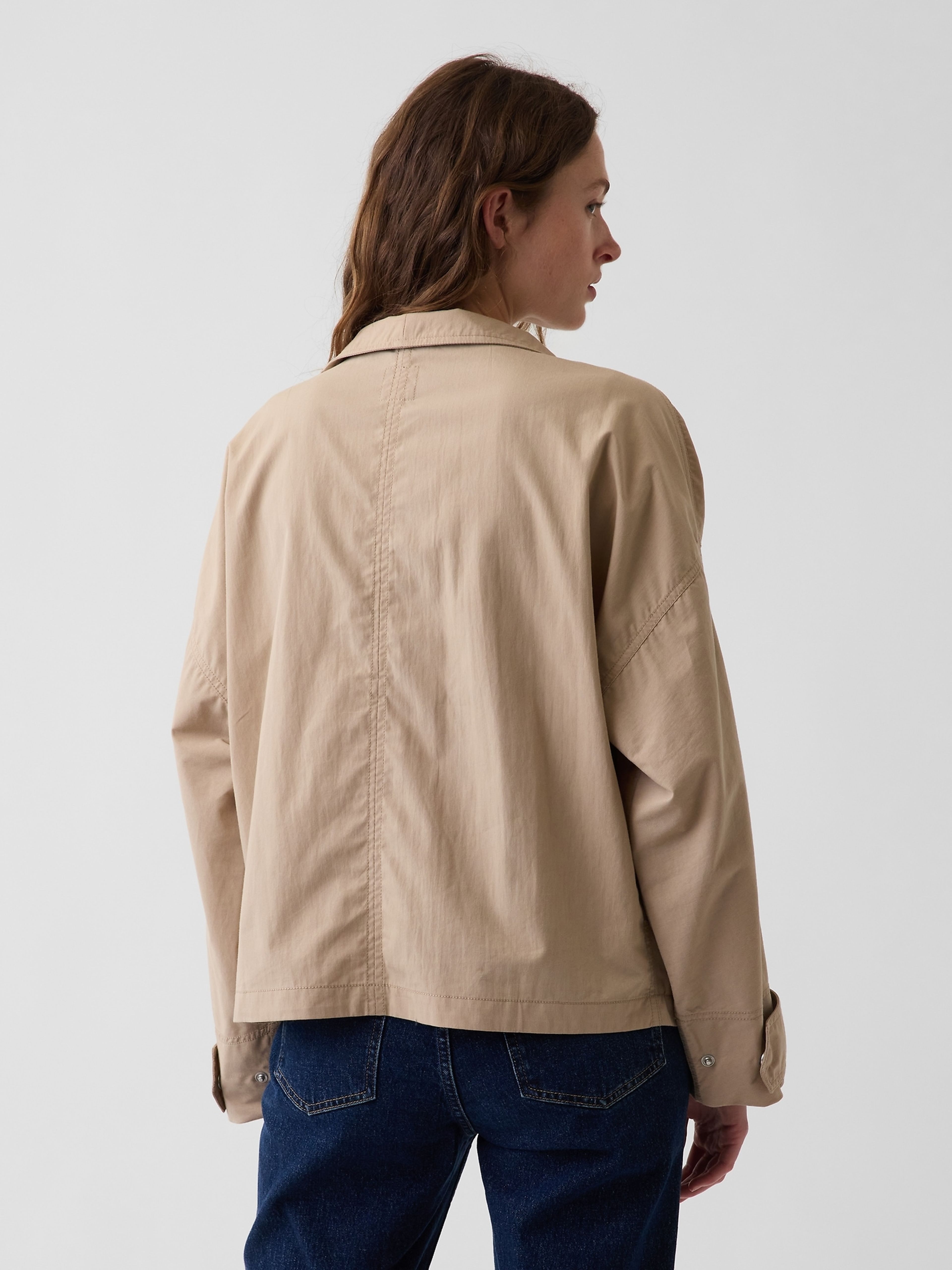 Popelínová oversize bunda - 003
