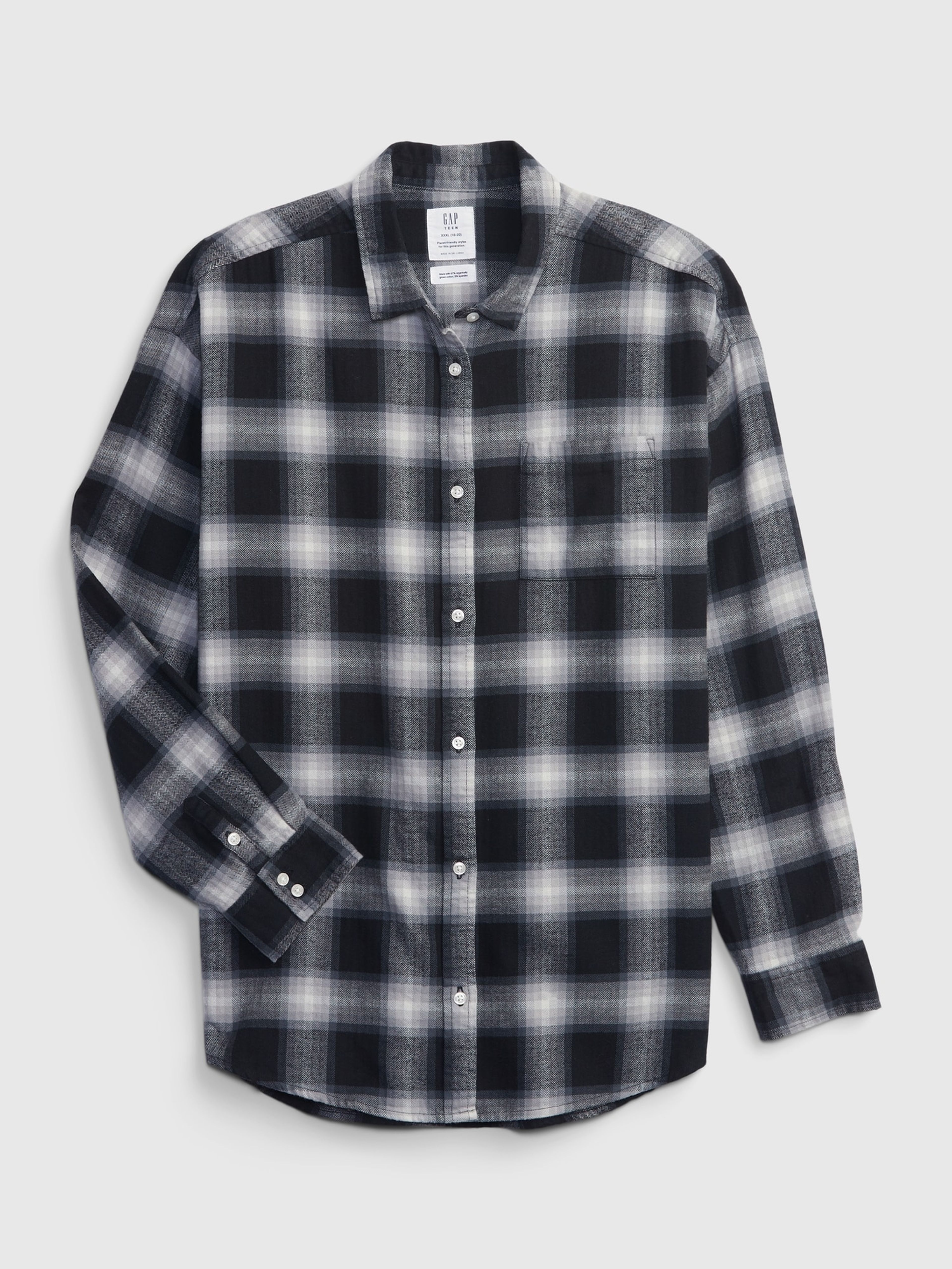 Dziecięca flanelowa koszula w kratę organic