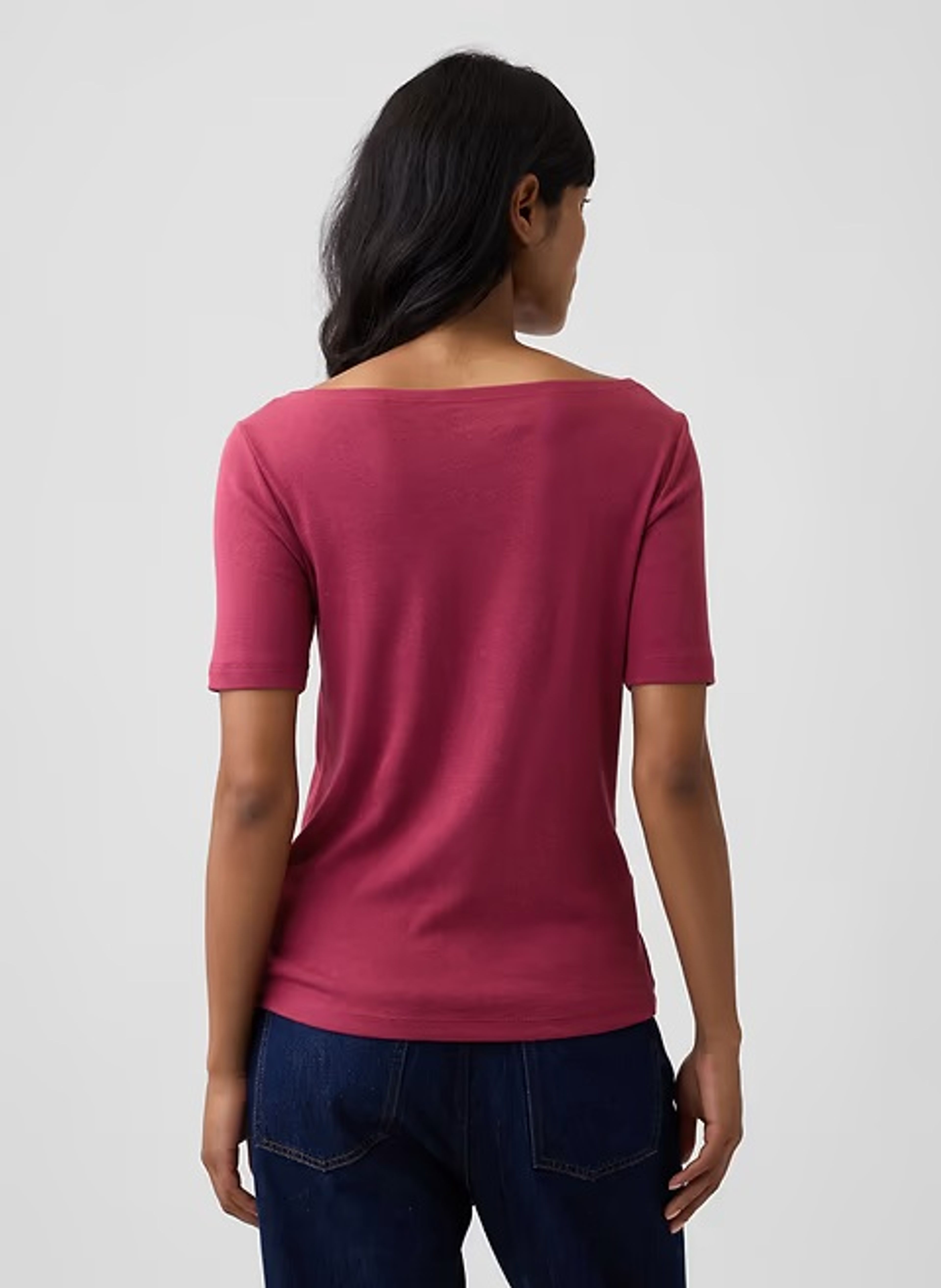 Camiseta de canalé con escote barco - 002