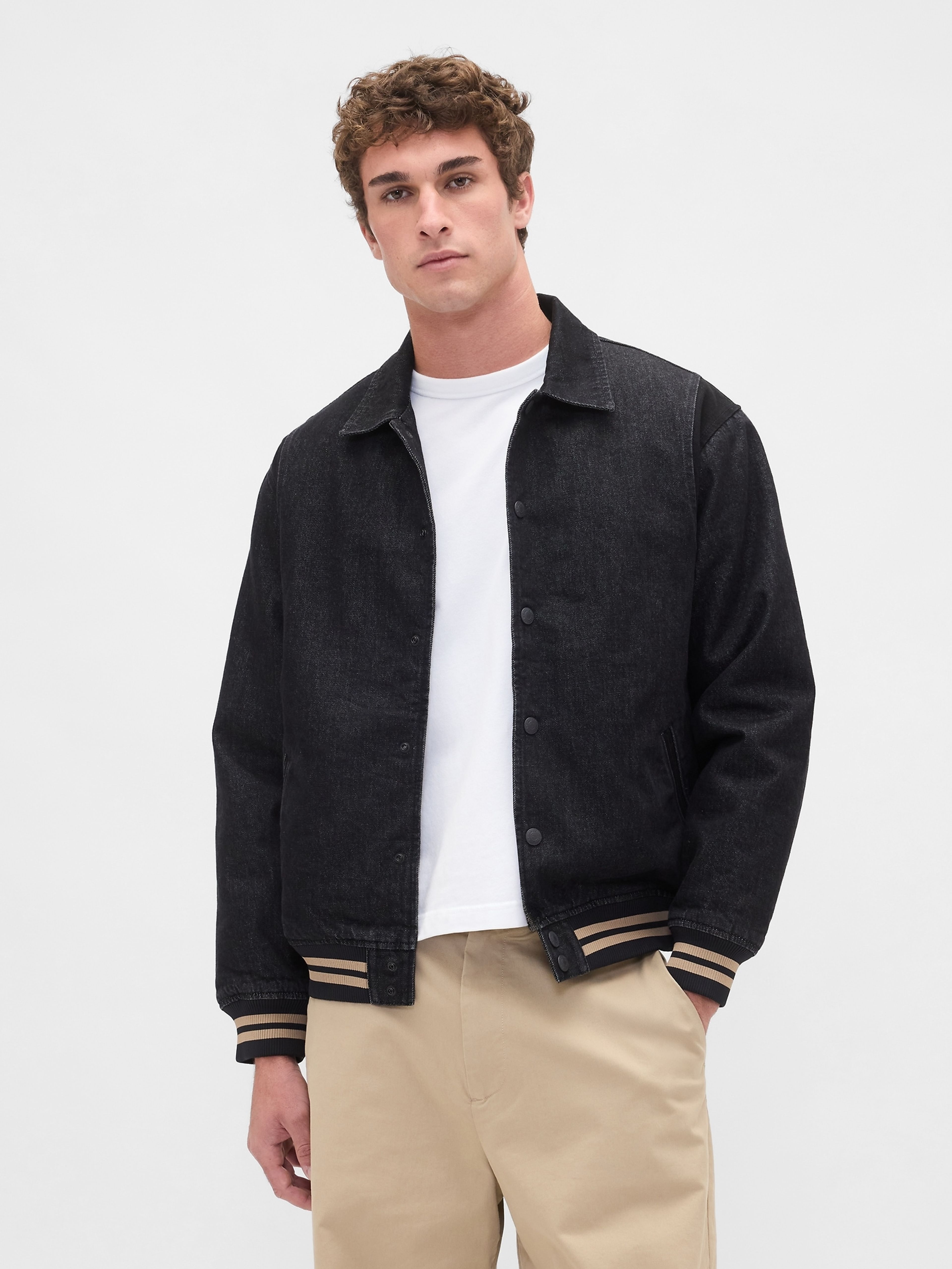 Herren-Oversize-Jeans-Bomberjacke