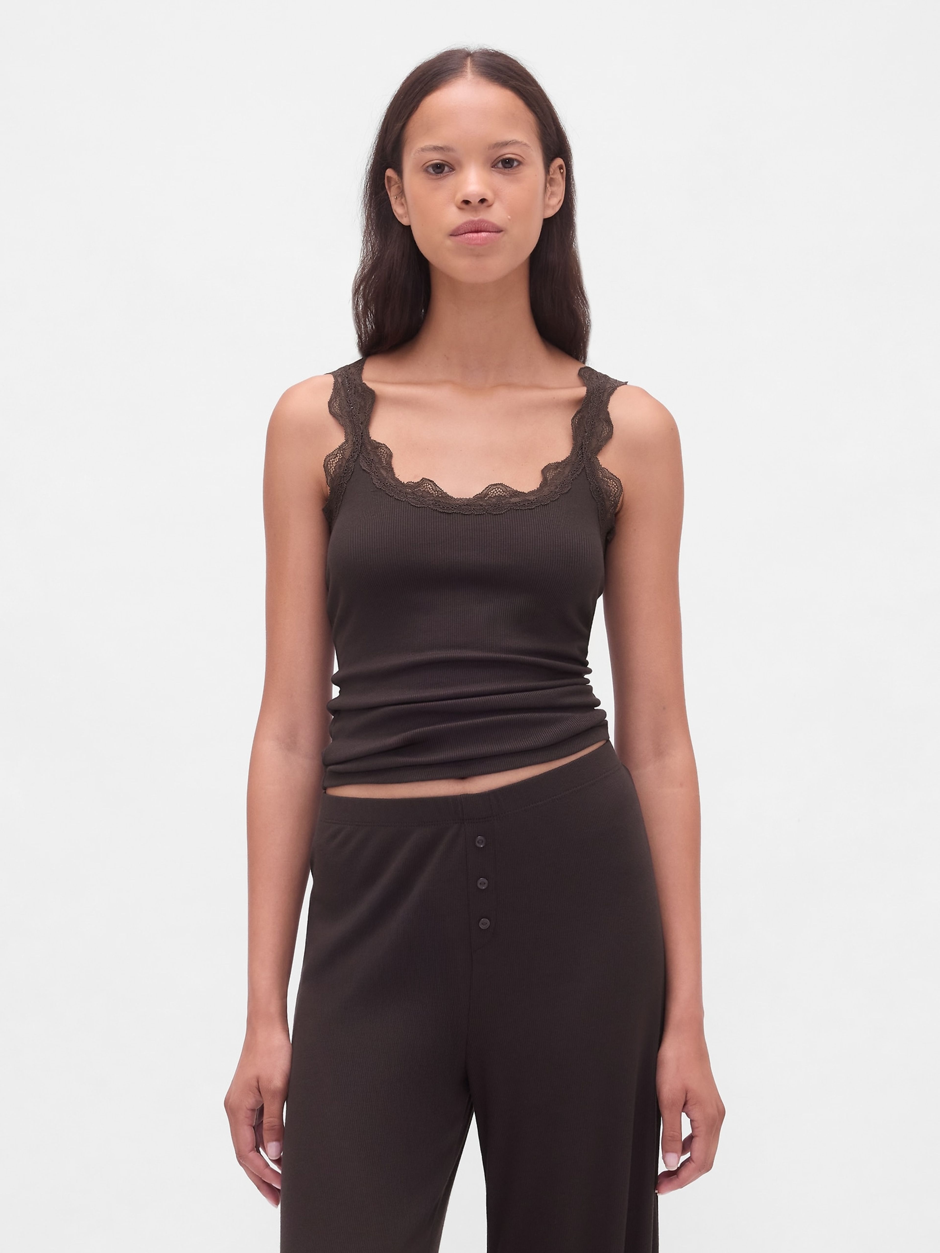 Damen-Pyjama-Top mit Spitze