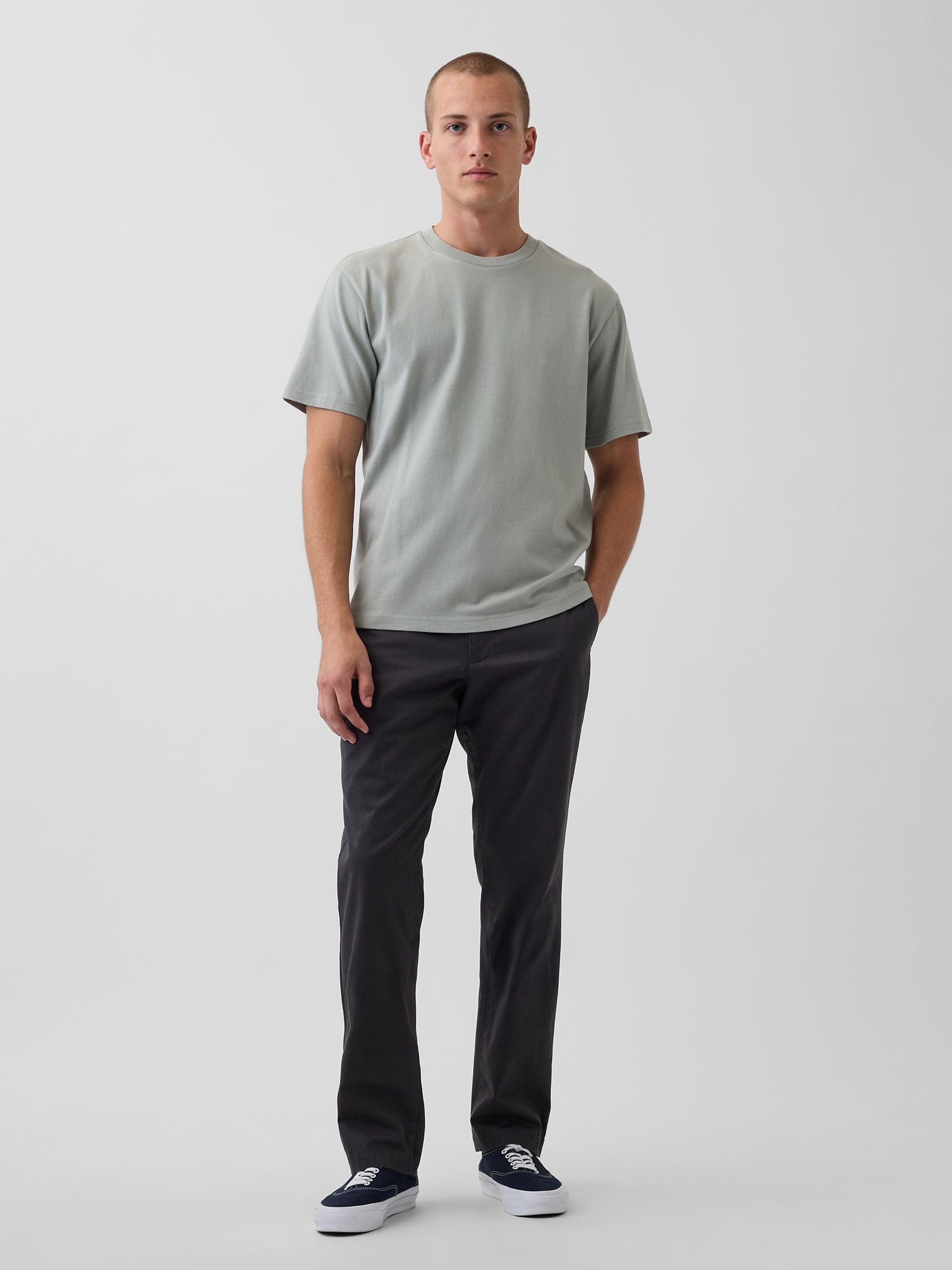 Straight khaki broek - 001