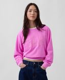 Felpa oversize con logo-Rosa - 004