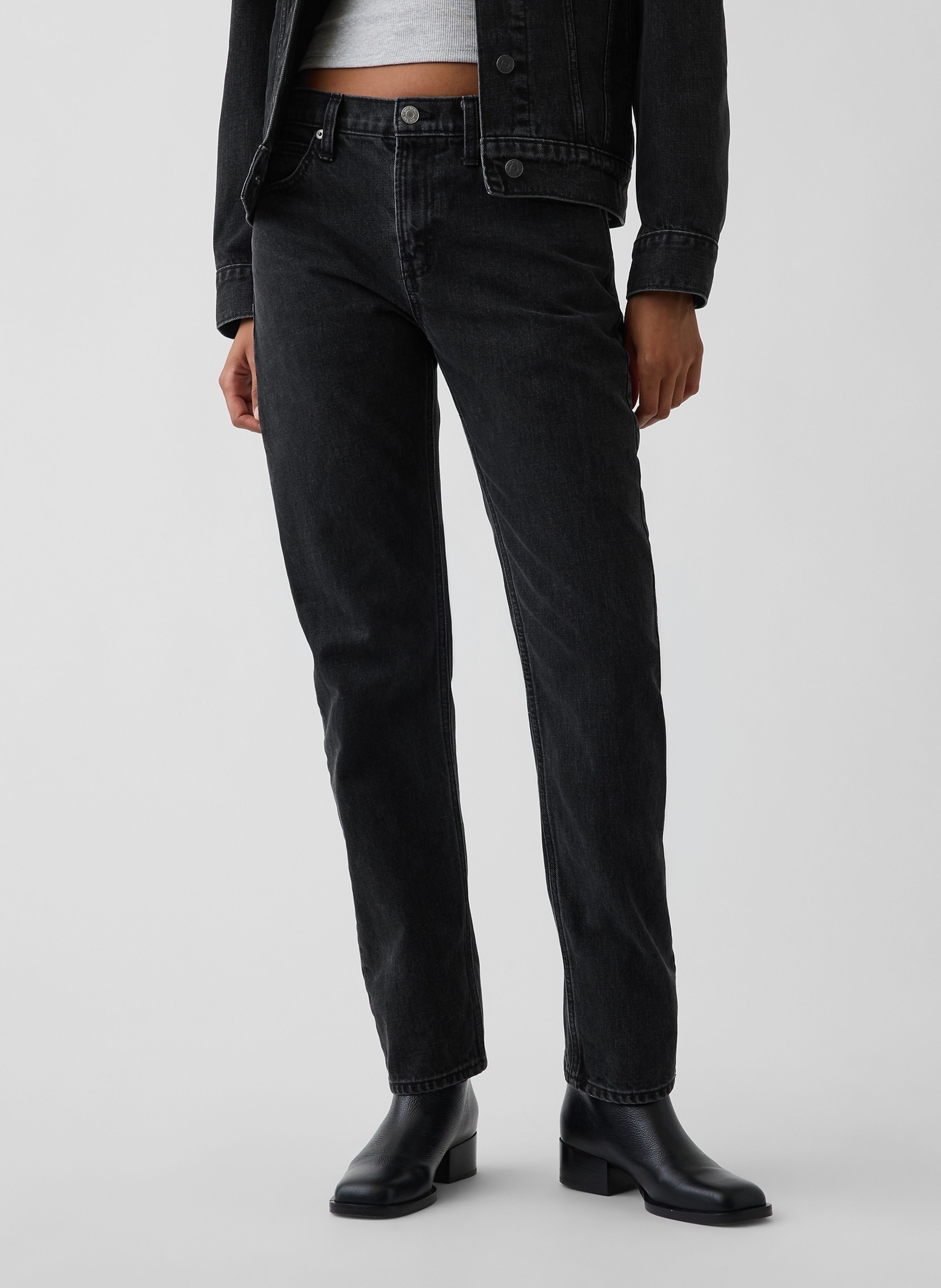 Jean Mid Rise Straight Taper - 002