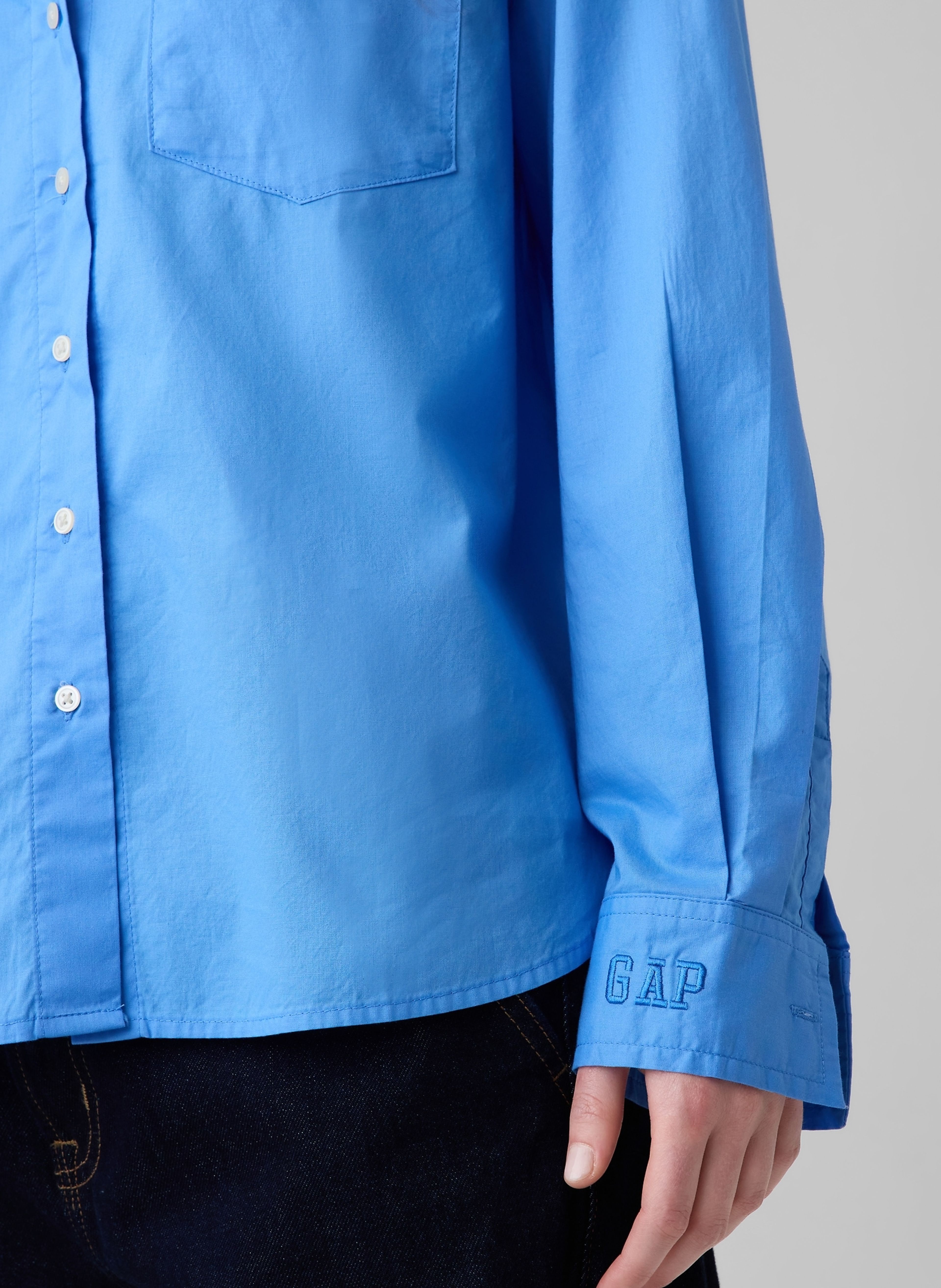 Oversize-Hemd aus Popeline mit Logo - 004