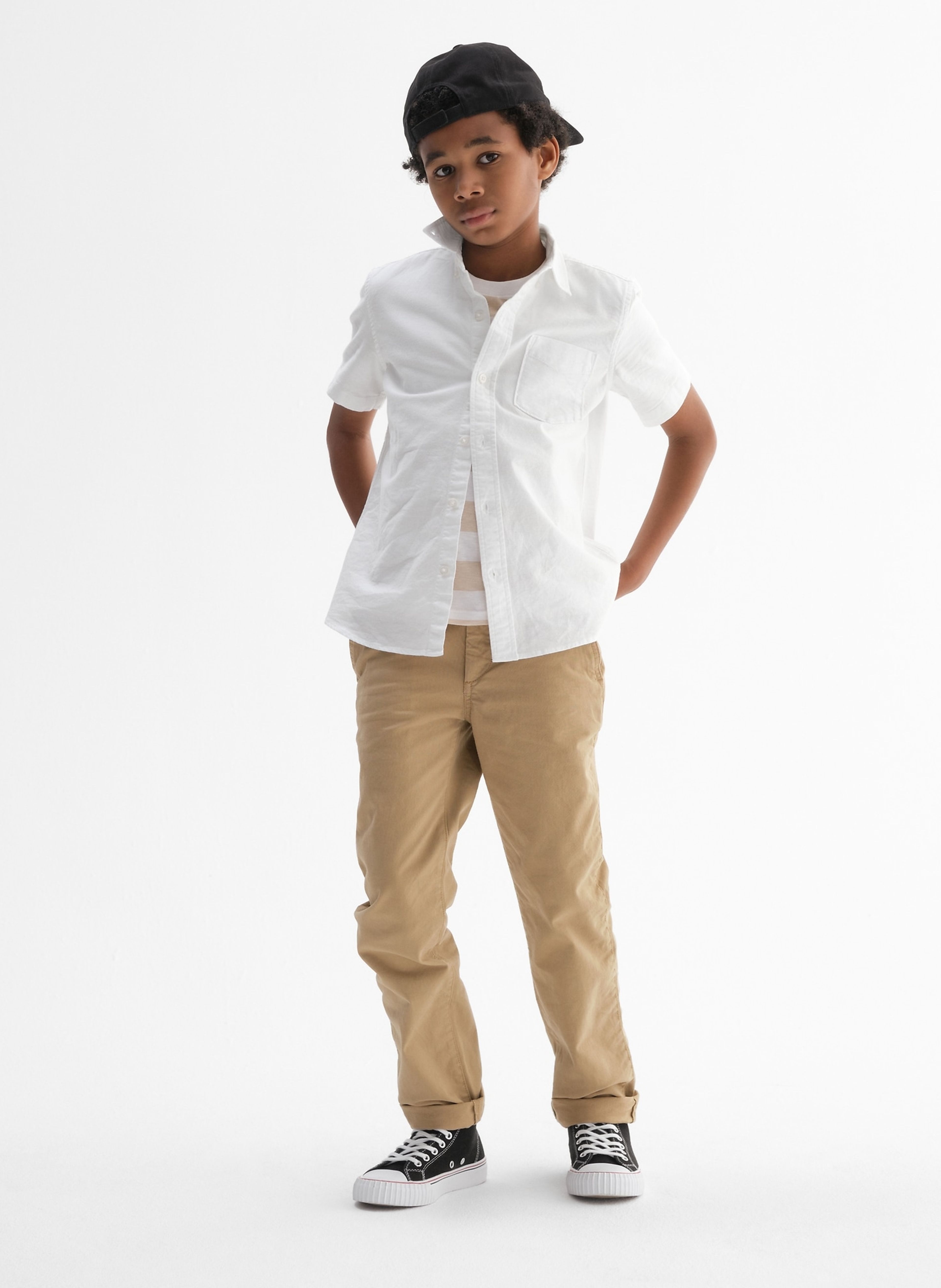 Spodnie dziecięce khaki Straight Stretch - 007