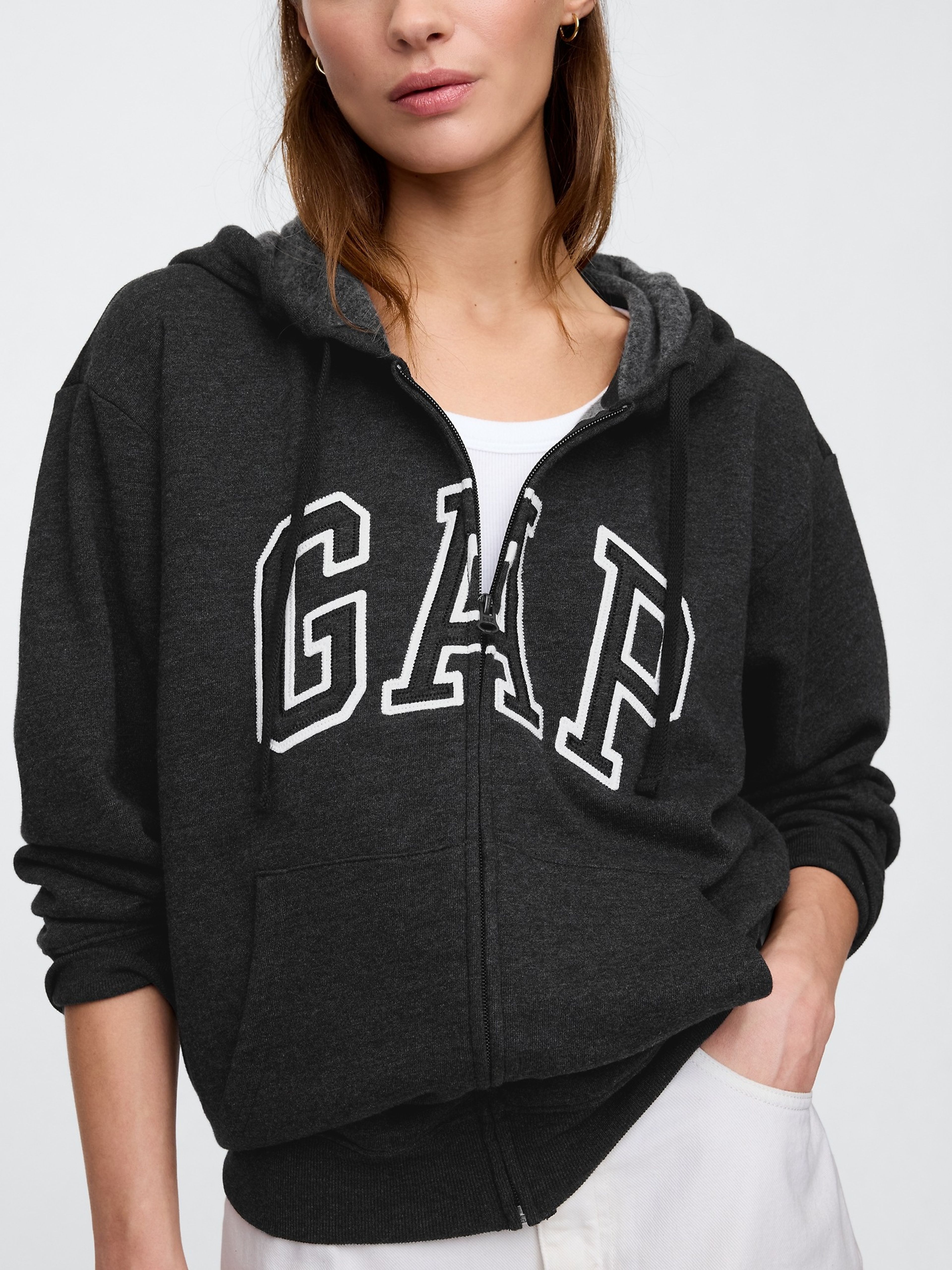 Sudadera con cremallera y logo Gap - 004