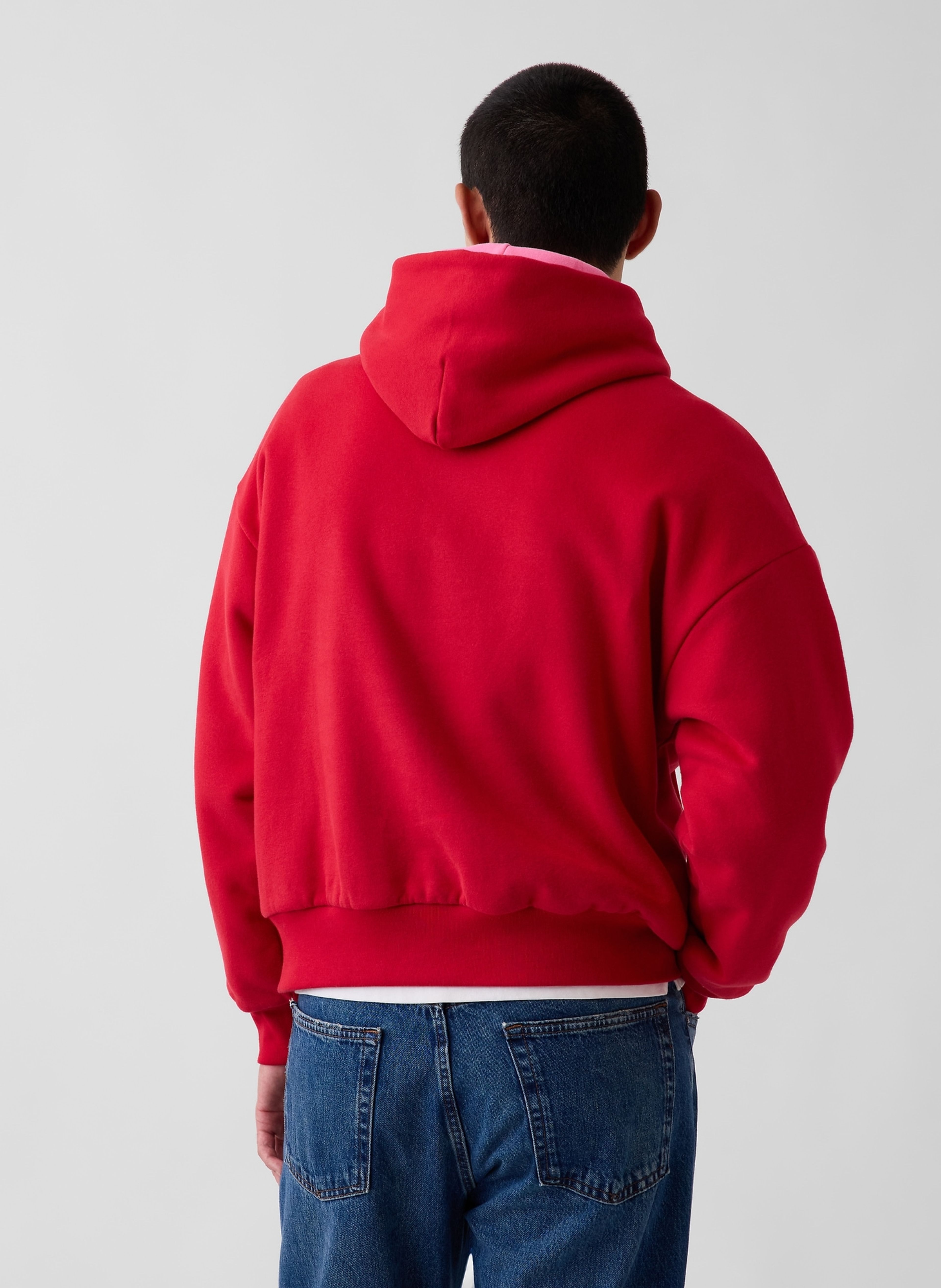 Oversize kifordítható pulóver VintageSoft unisex logóval - 007