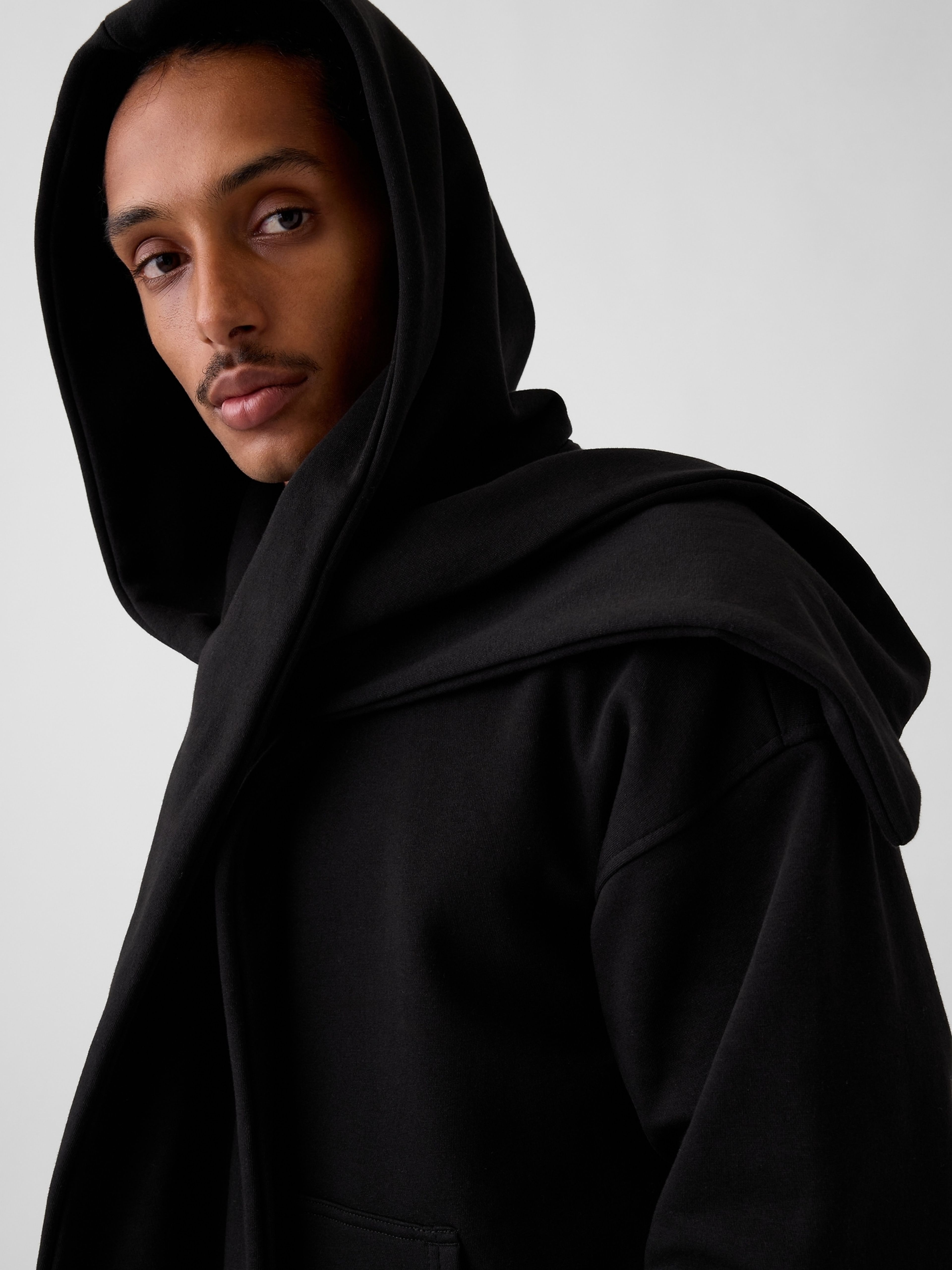 Hanorac oversize cu fular VintageSoft unisex - 004