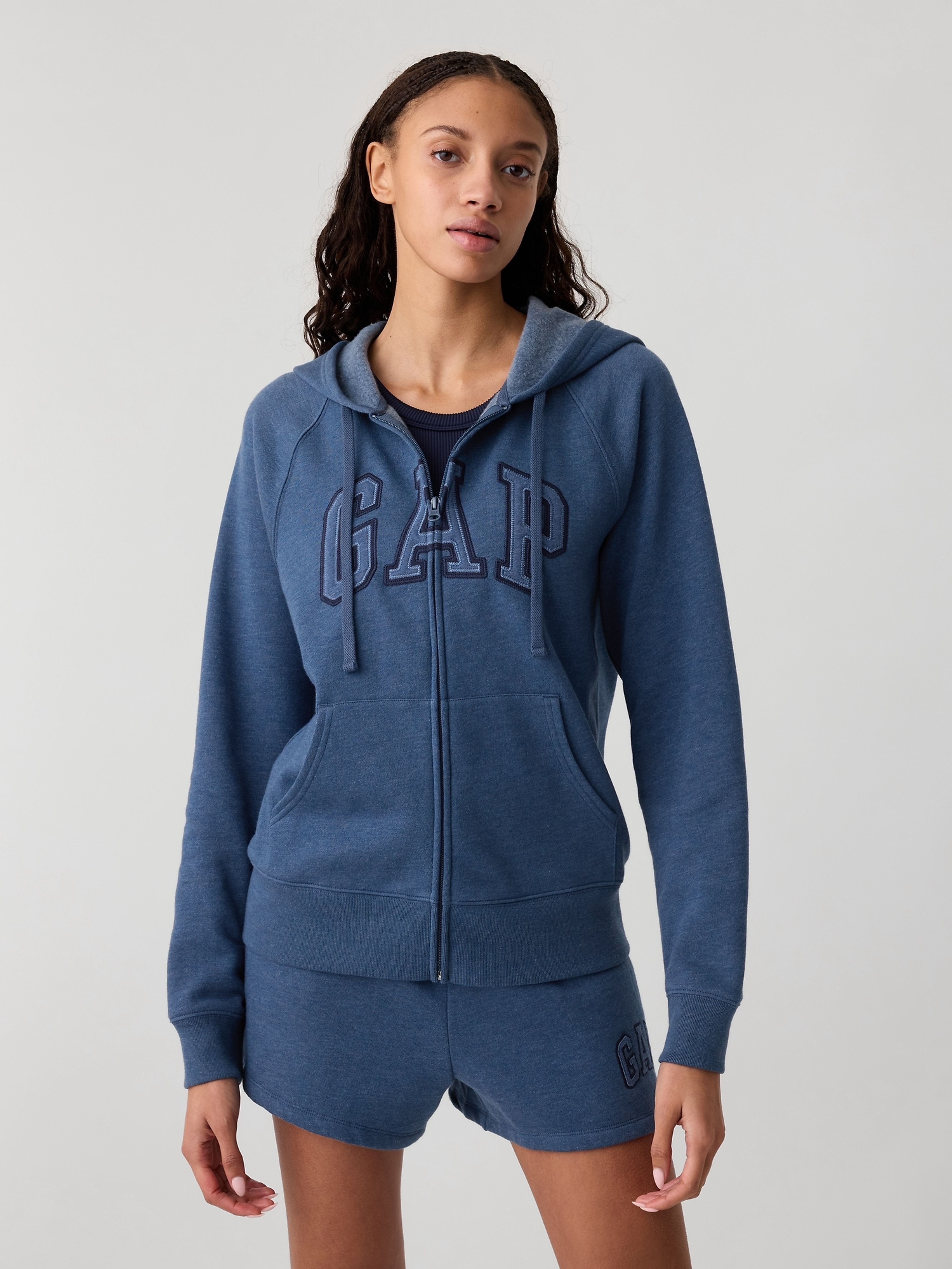 Sweatjacke mit Logo und Fleece