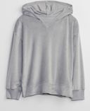 Kinder Sweatshirt aus Samt mit Kapuze-Grau - 001