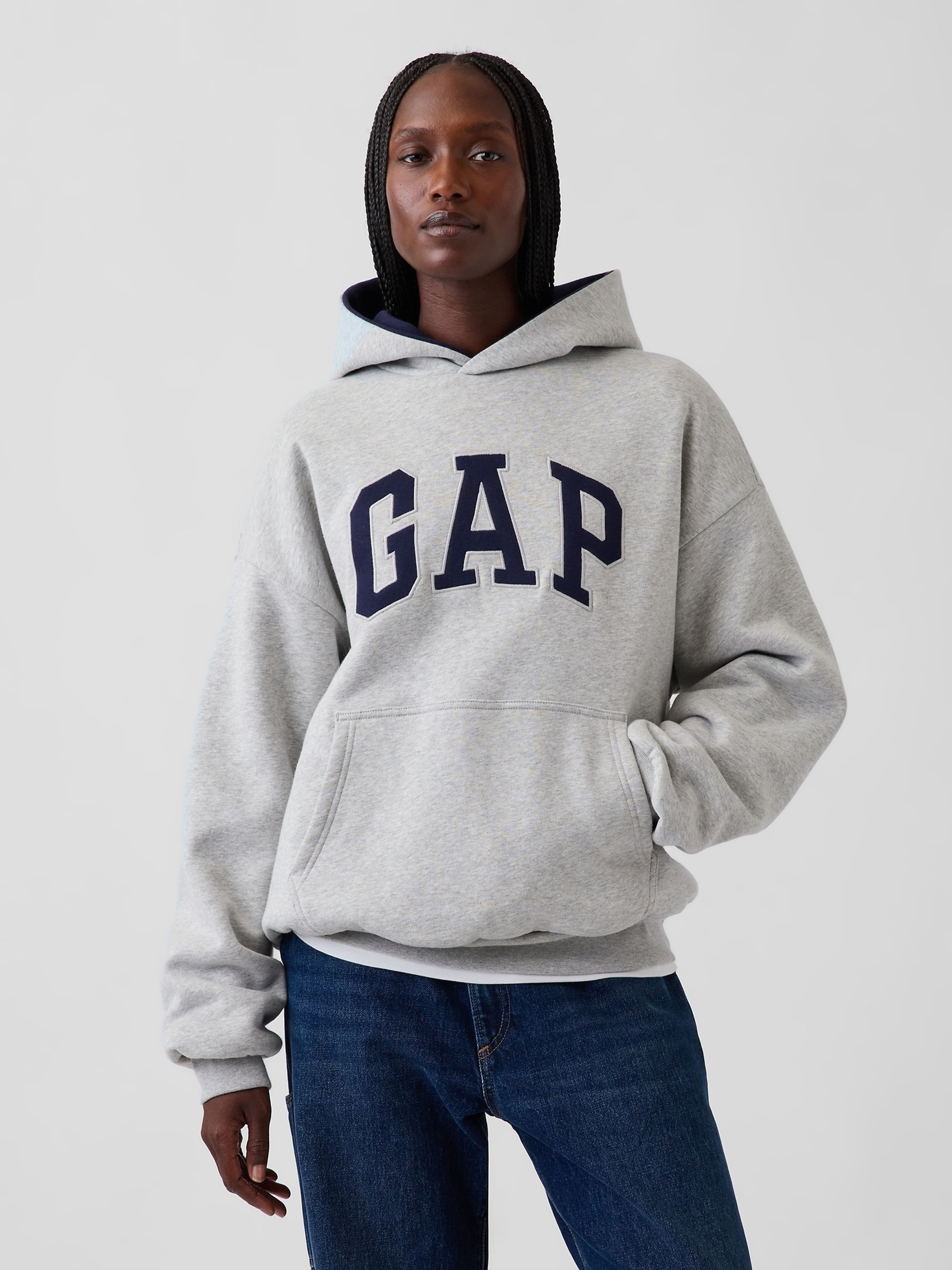 Oversize kifordítható pulóver VintageSoft unisex logóval - 005