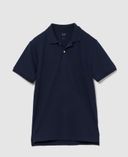 Polo in piqué con logo-Blu scuro - 004