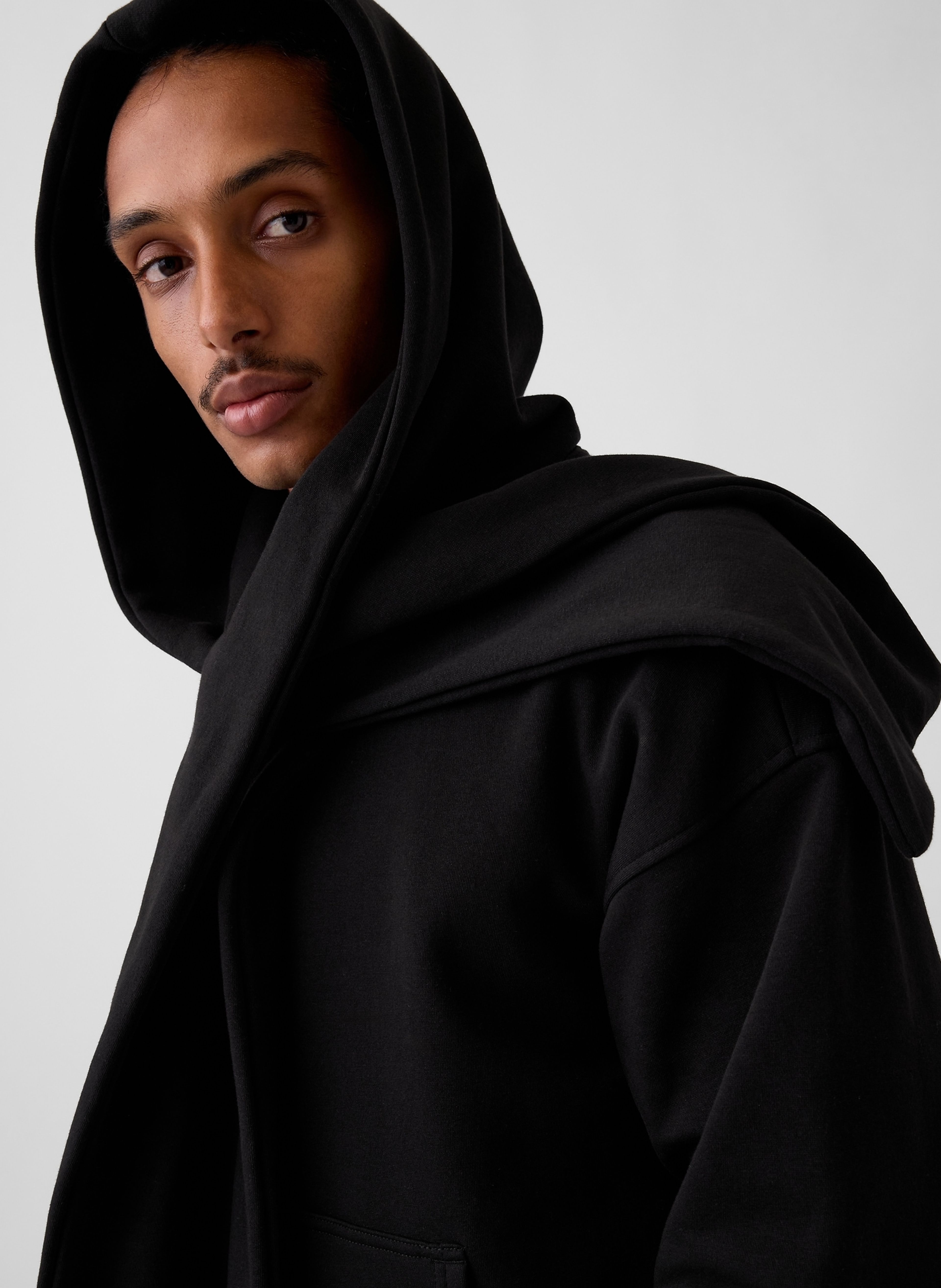 Hanorac oversize cu fular VintageSoft unisex - 004
