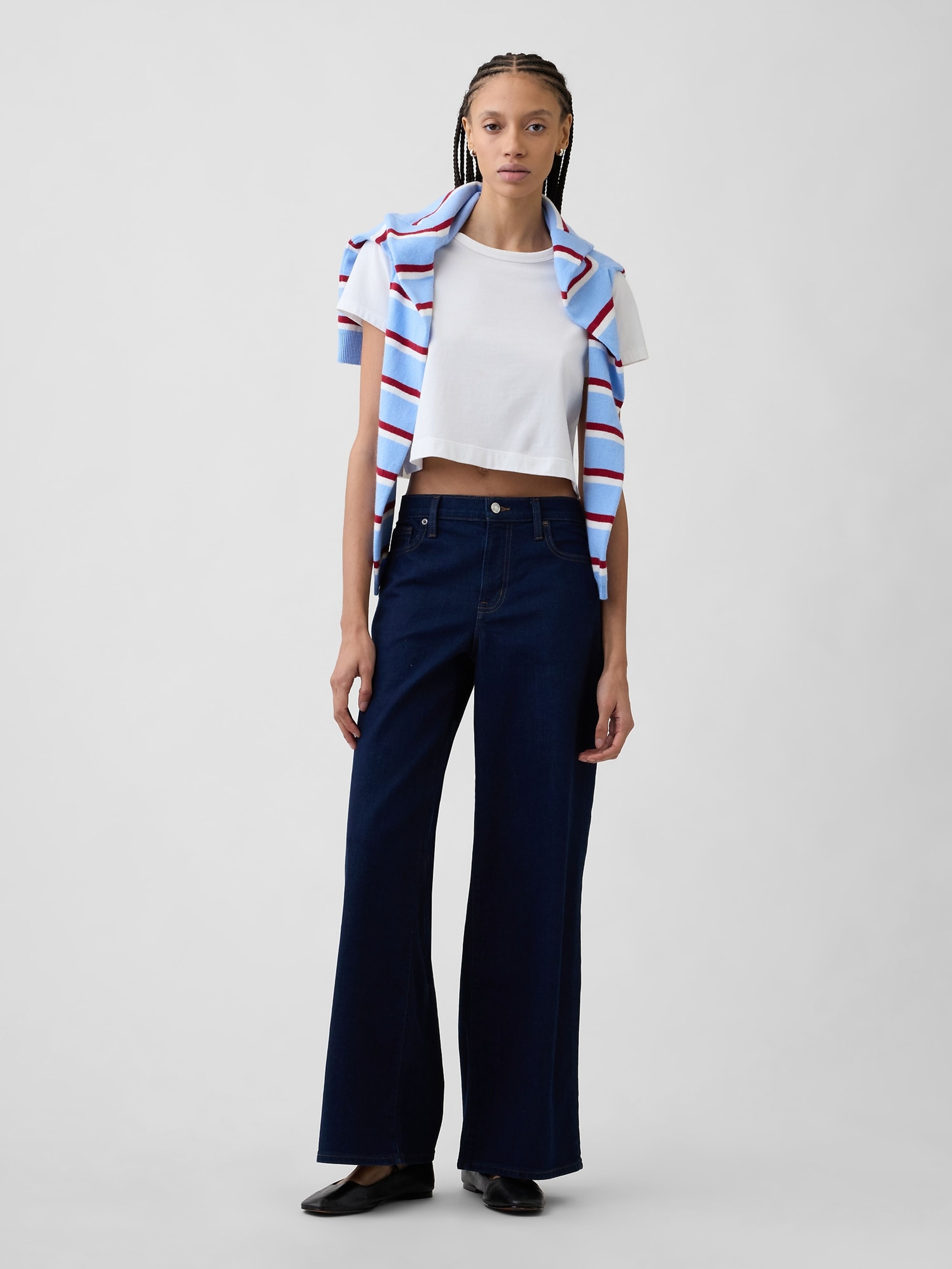 Jean Mid Rise Wide-Leg - 001