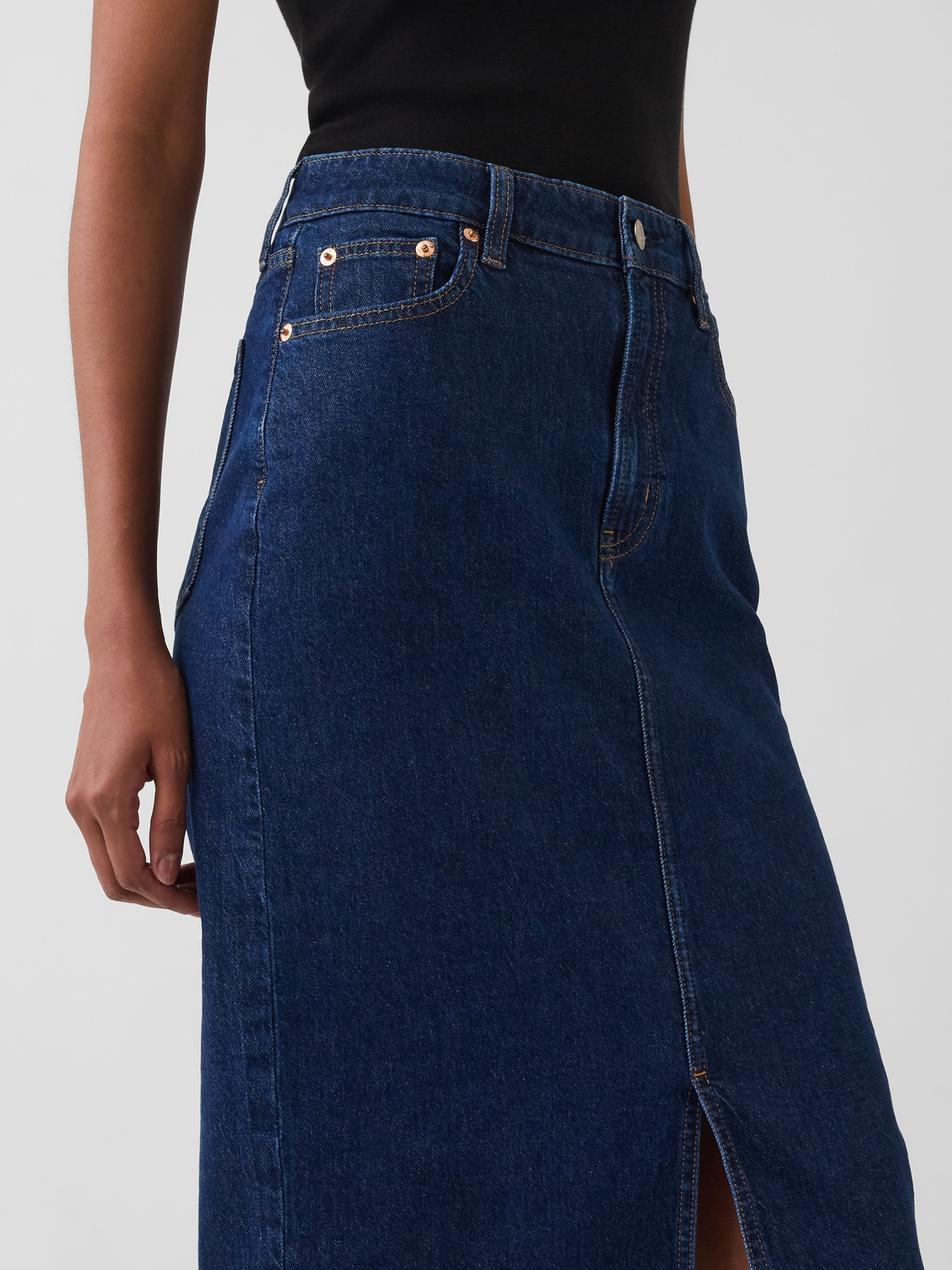 Jupe midi en jean - 004