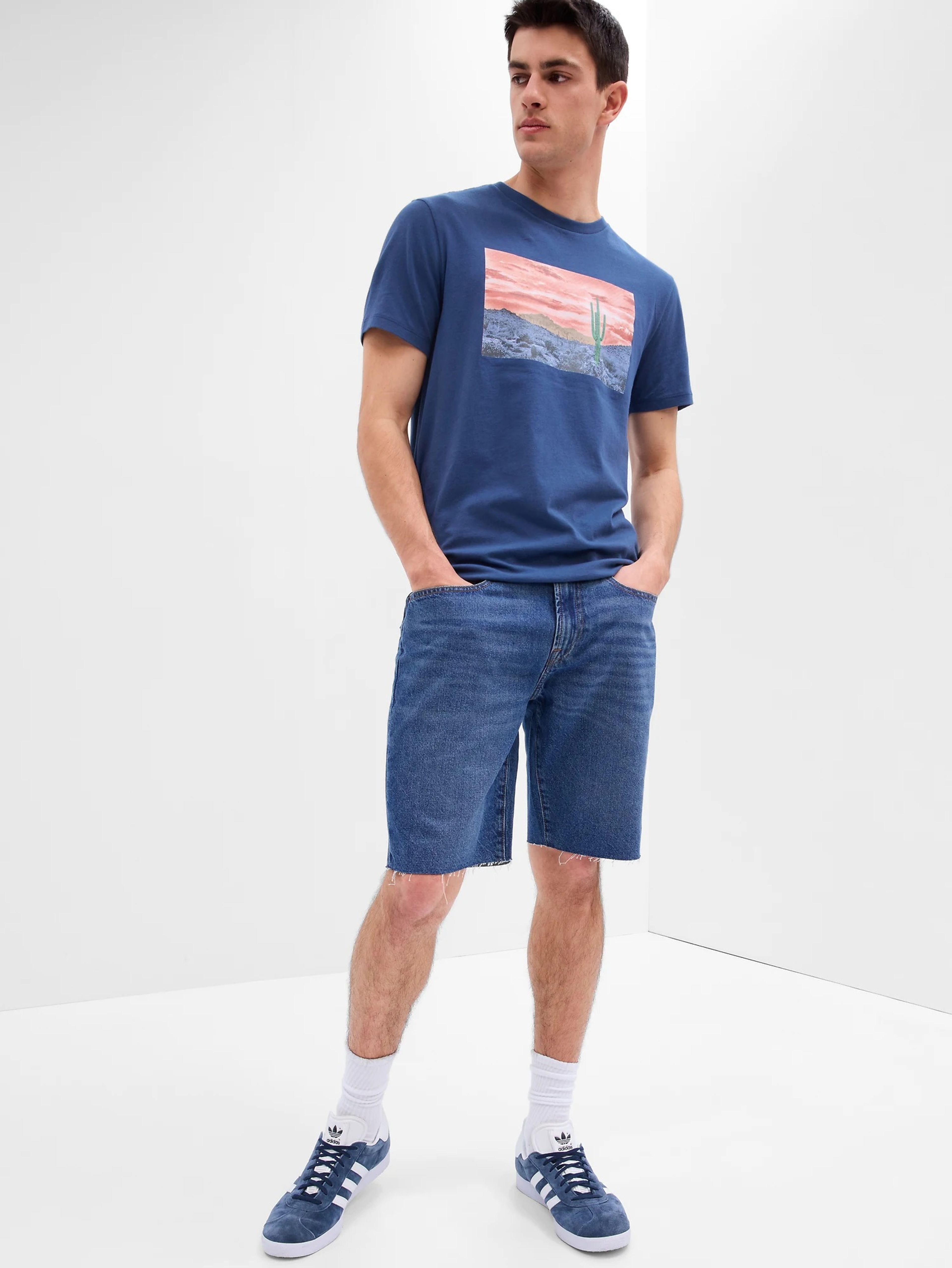 Spodenki jeansowe z prostą nogawką straight