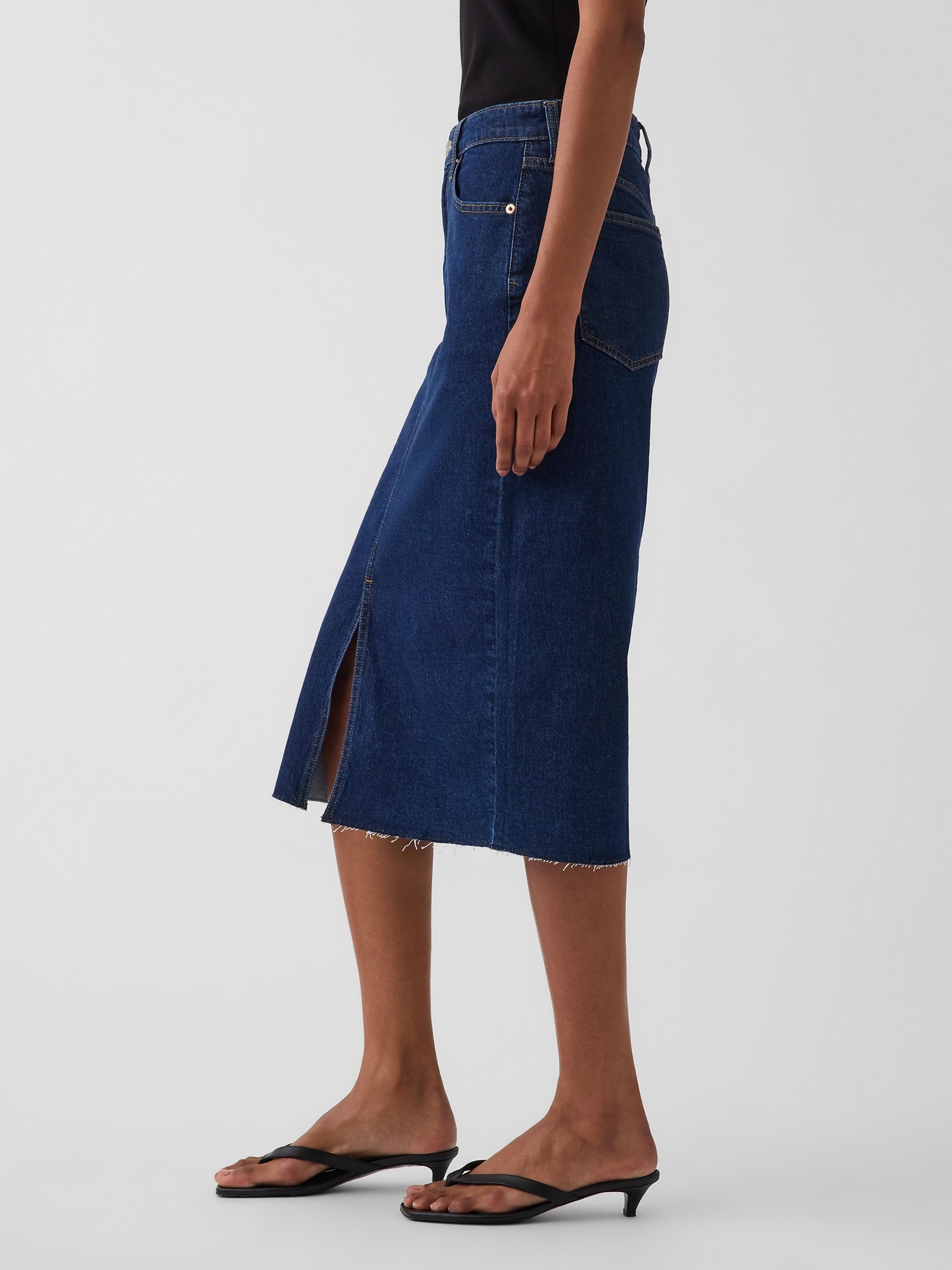 Jupe midi en jean - 003