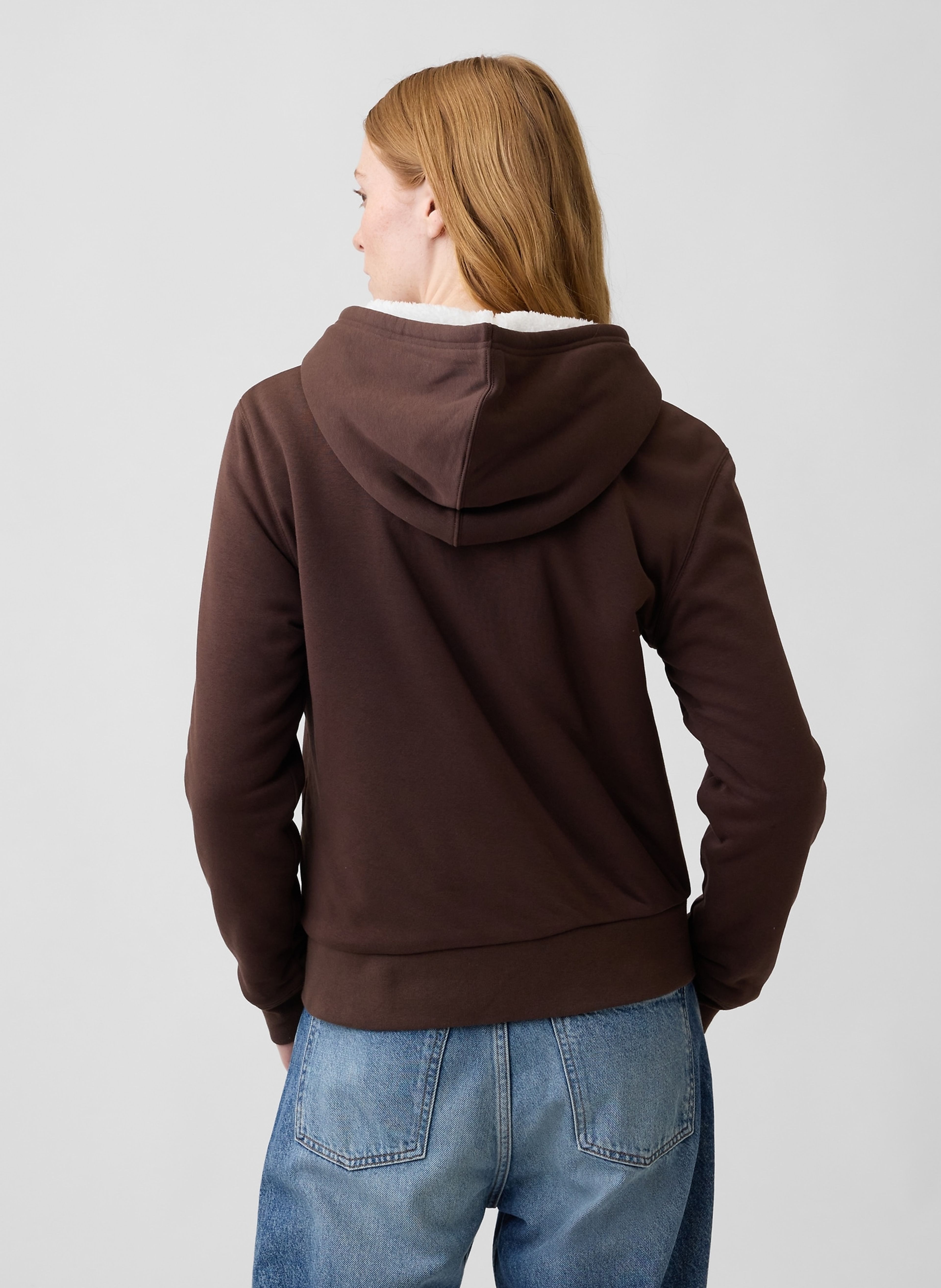 Zateplená sherpa mikina s logem - 002