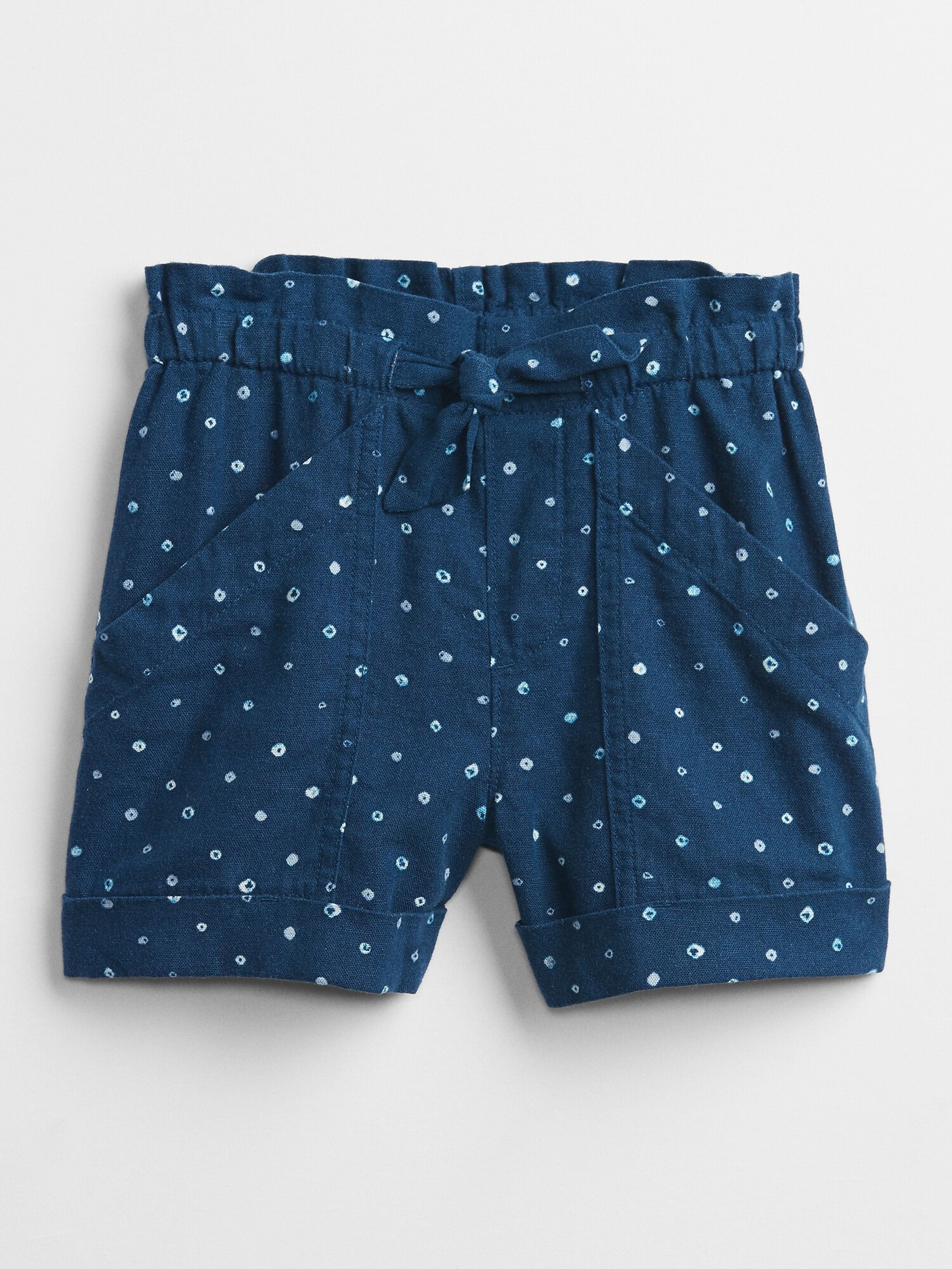 Gemusterte Kinder Shorts aus Leinen Utility