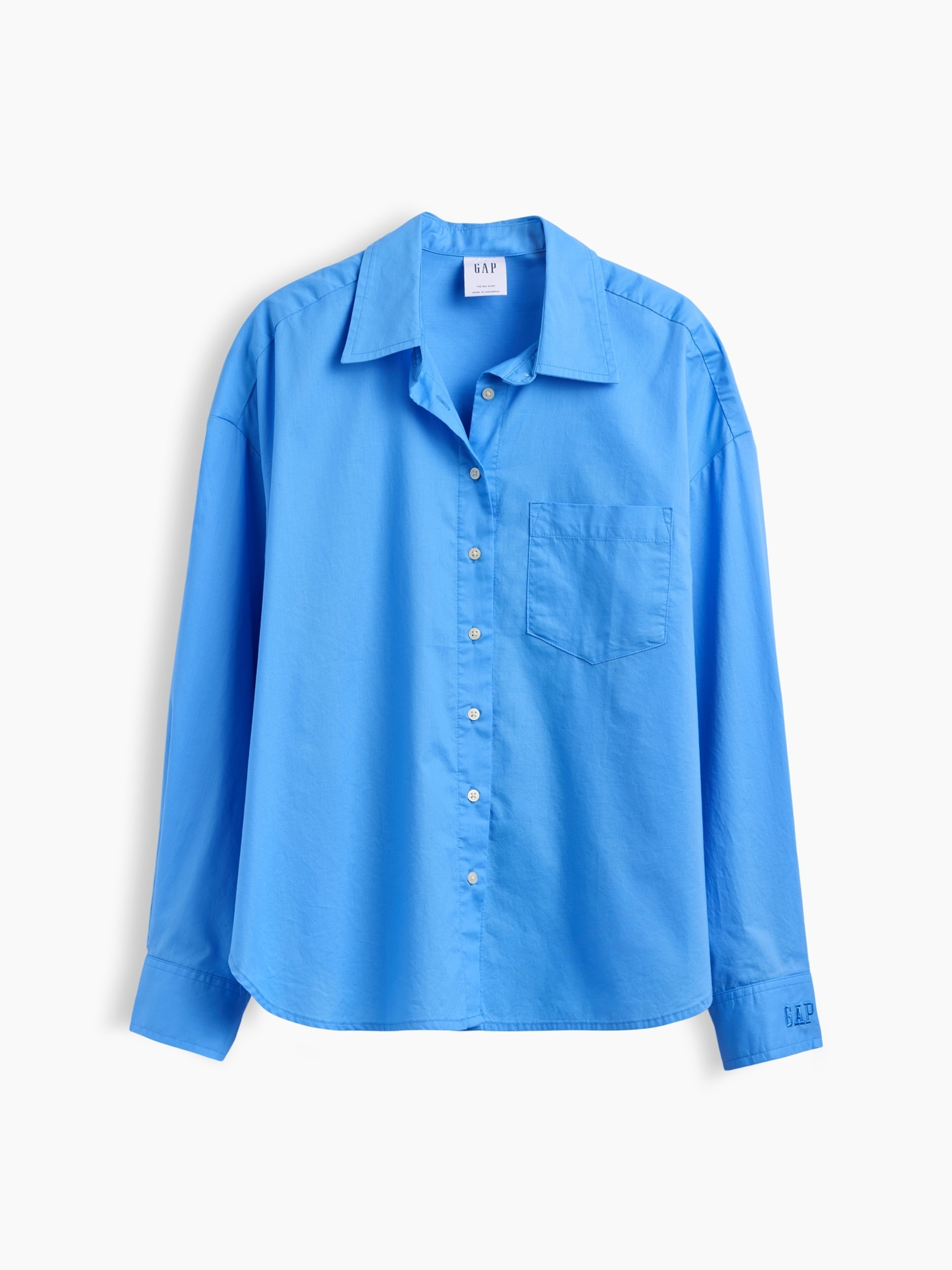 Oversize-Hemd aus Popeline mit Logo - 005