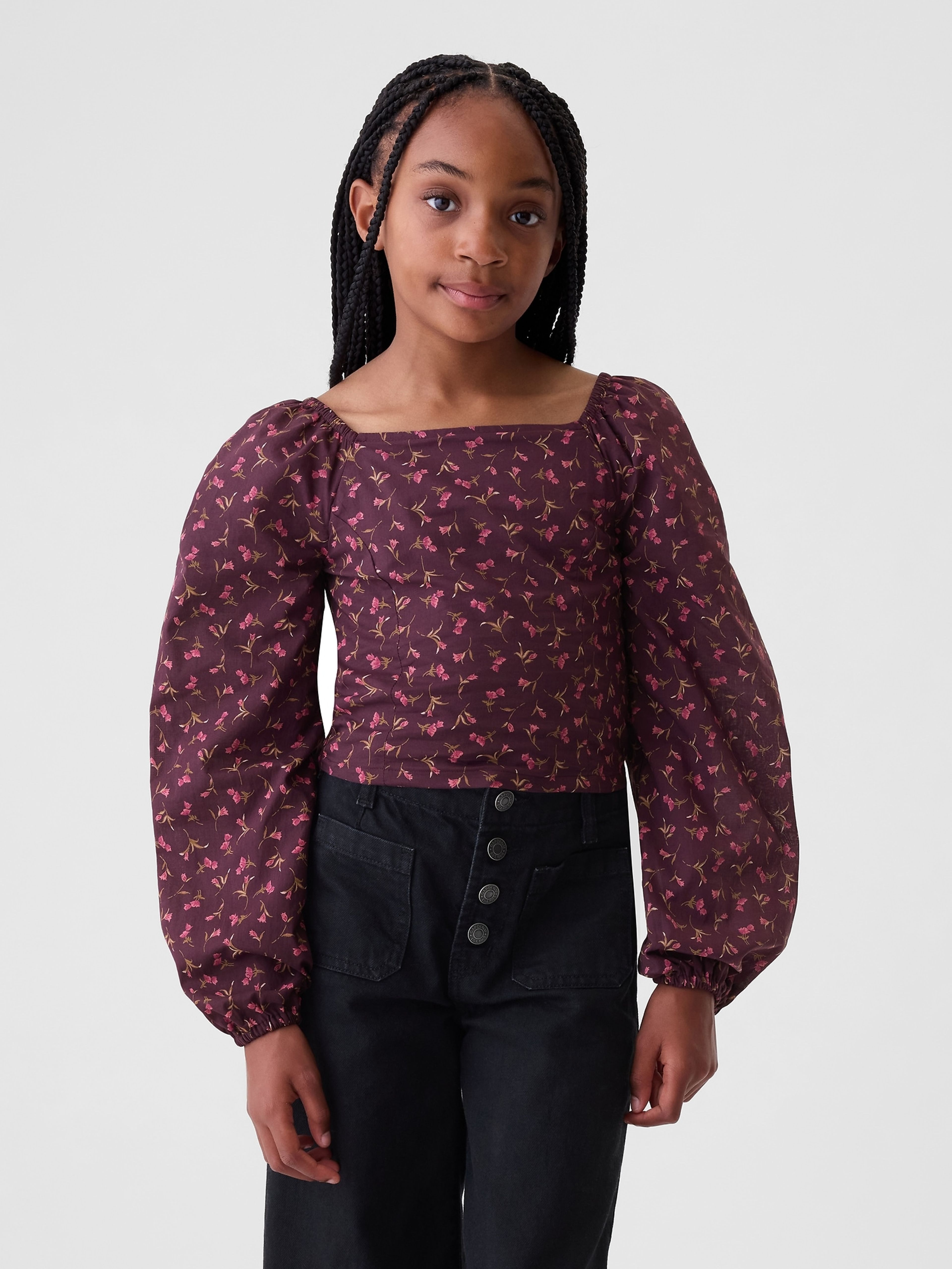 Kinder Blumen-Crop-Top