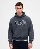 Oversize mikina Heavyweight unisex s logem-Tmavě modrá - 002