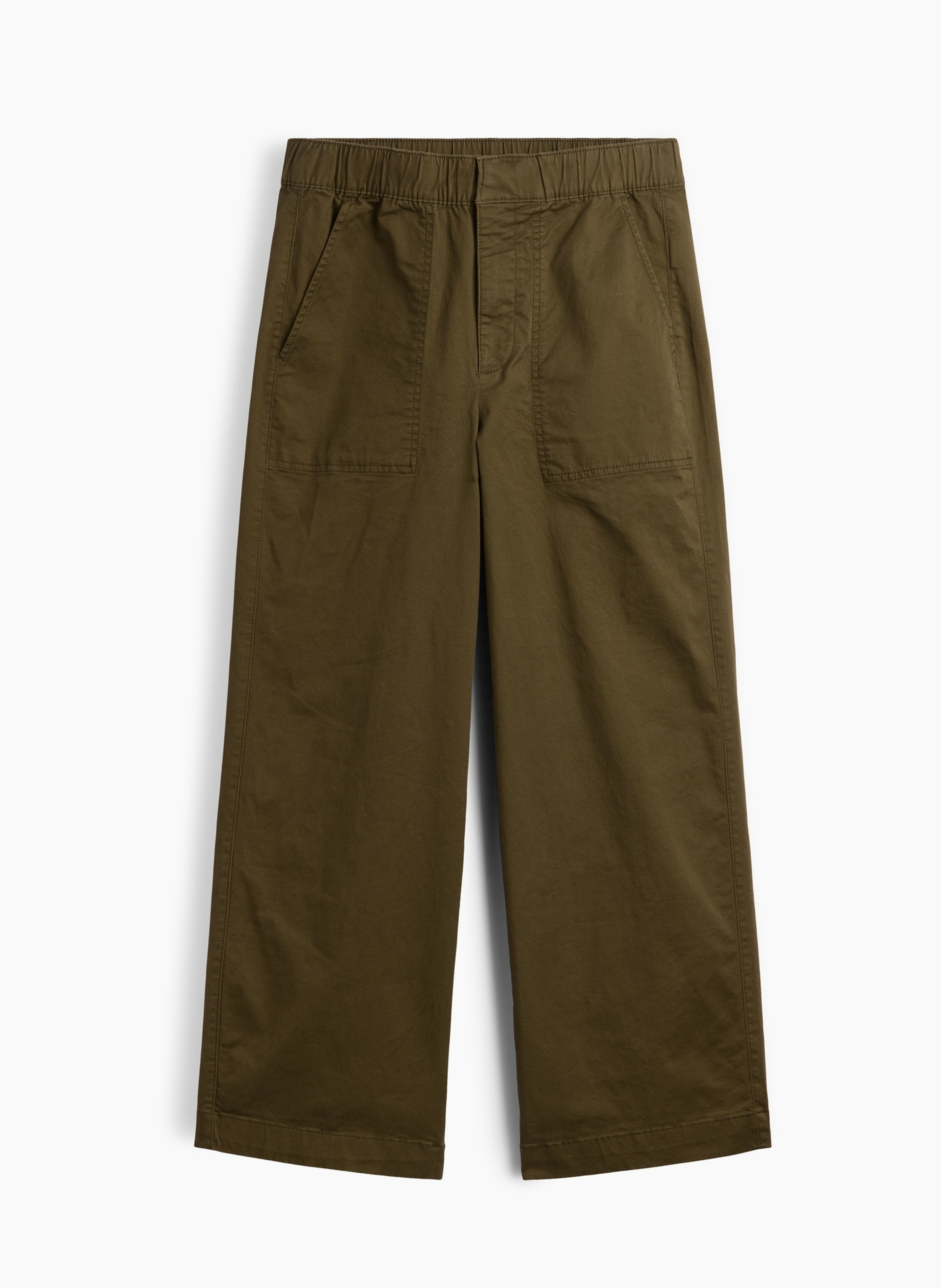 Mid Rise Wide-Leg Khakihose - 007