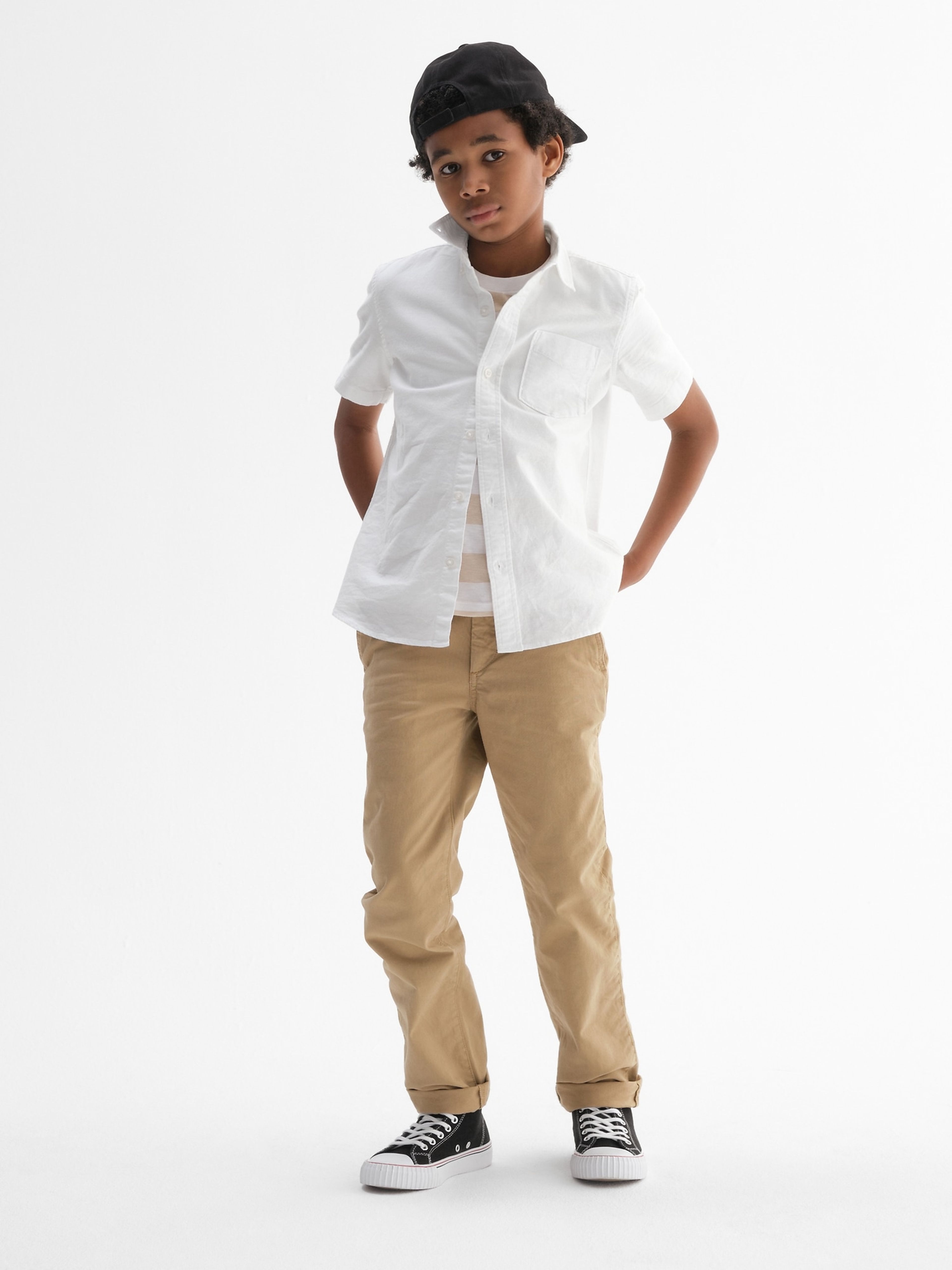 Spodnie dziecięce khaki Straight Stretch - 007