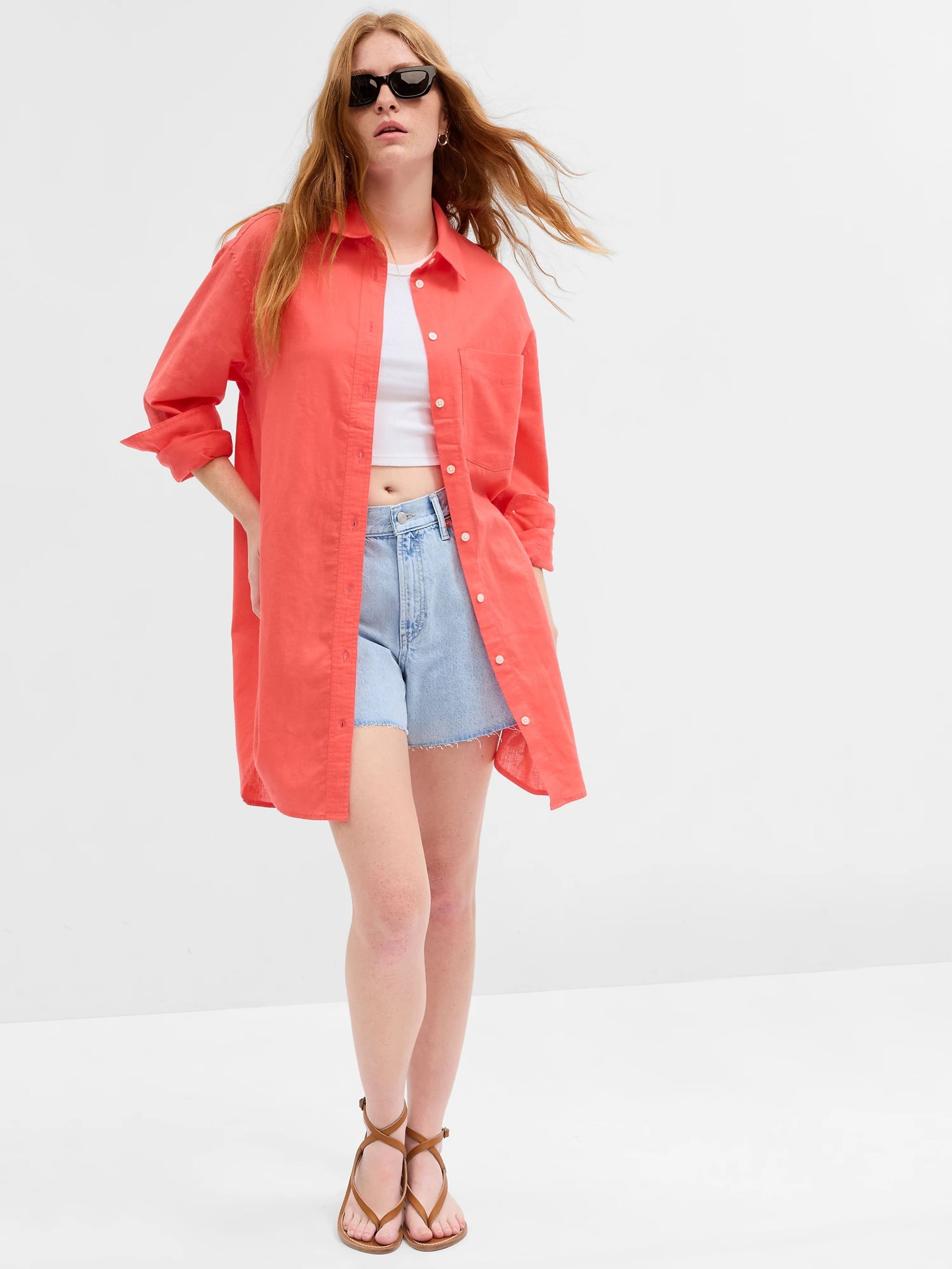 Lněná dlouhá košile