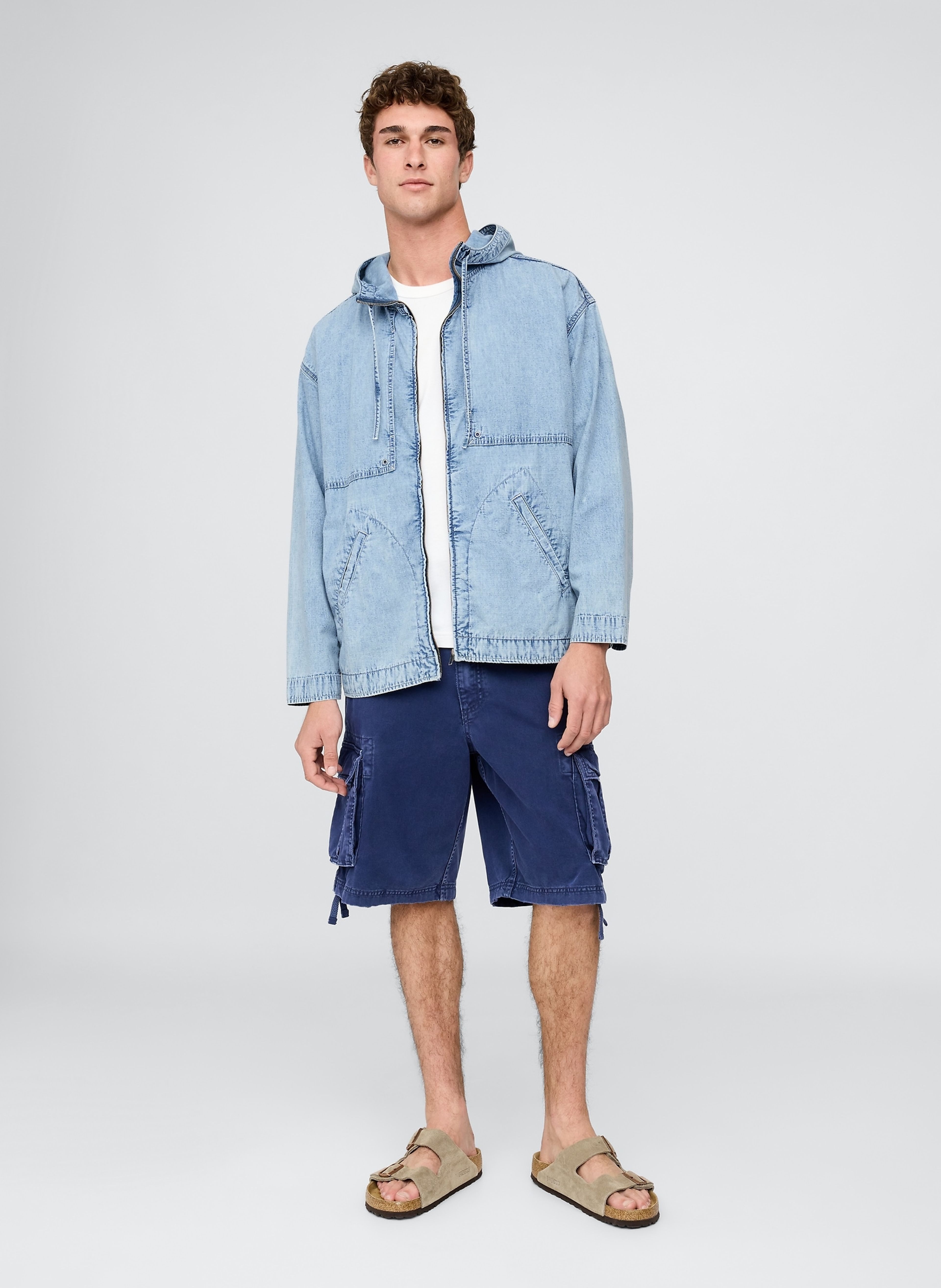 Džínová oversize bunda Ripstop - 002