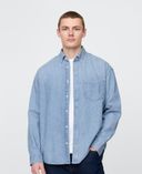 Oversize Jeanshemd Big Shirt-Blau - 001