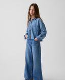 Dziecięce jeansy Low Rise Baggy-Granatowy - 001