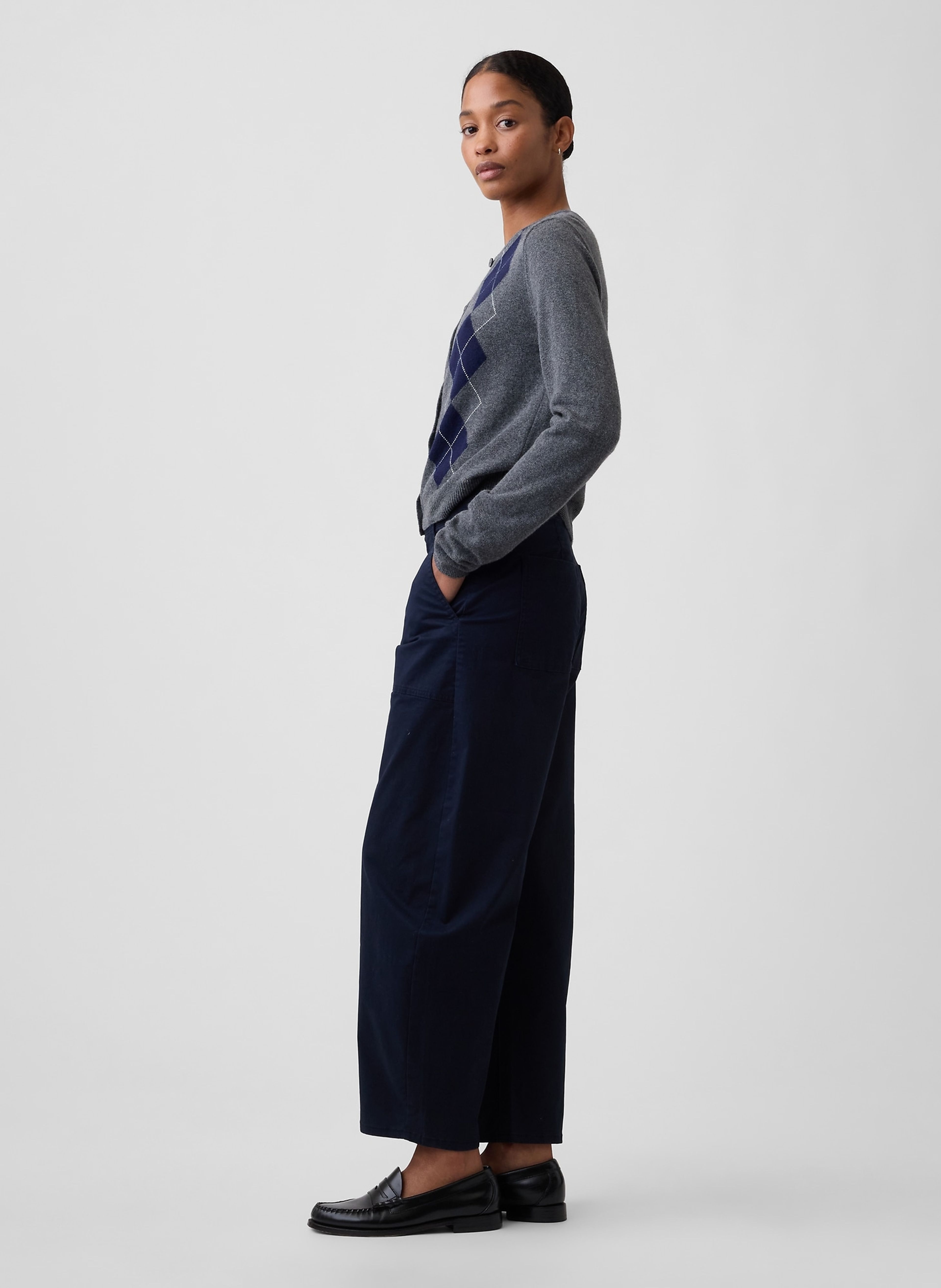 Mid Rise Barrel Khakihose - 003