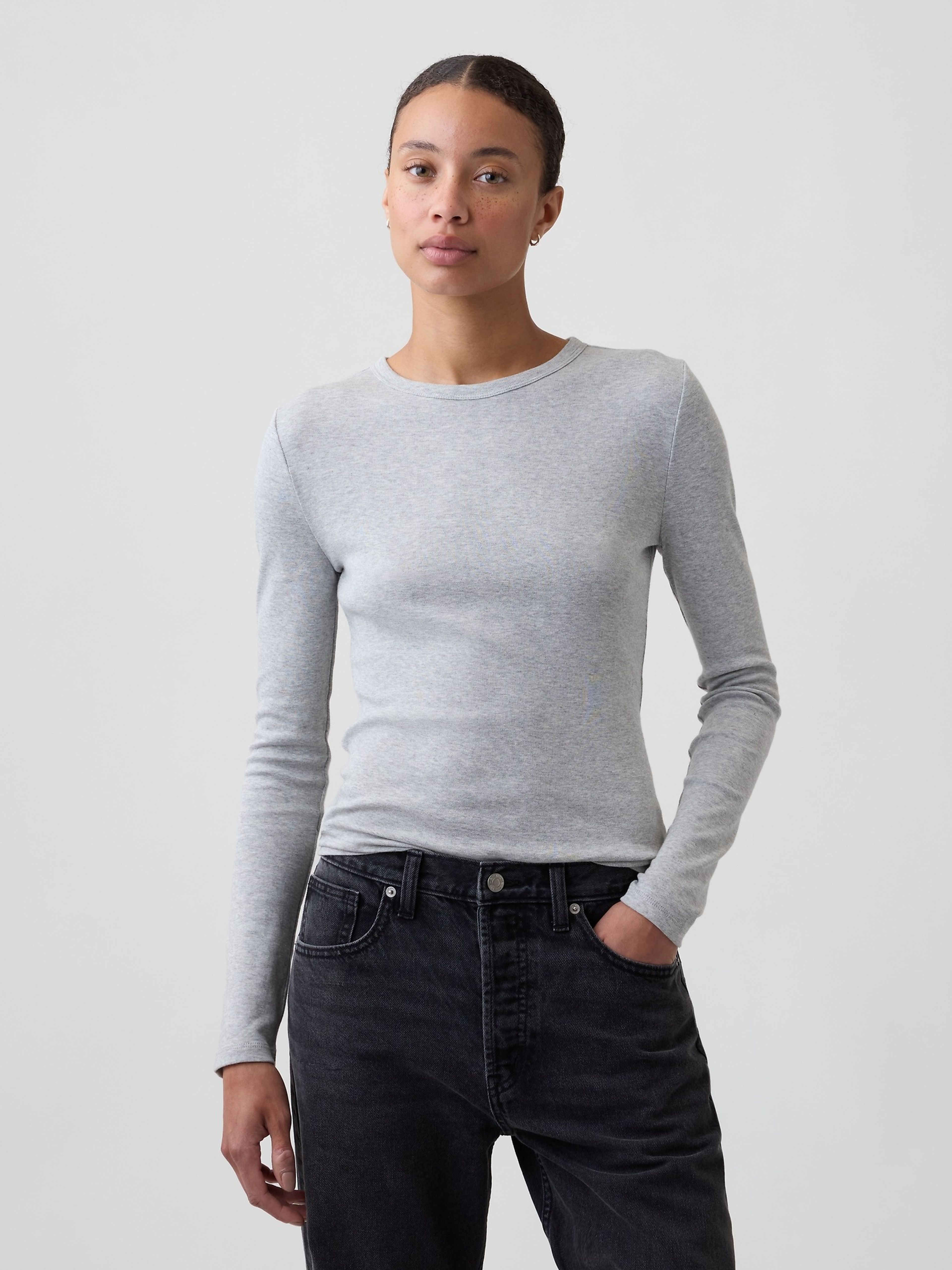 T-shirt en maille côtelée - 001