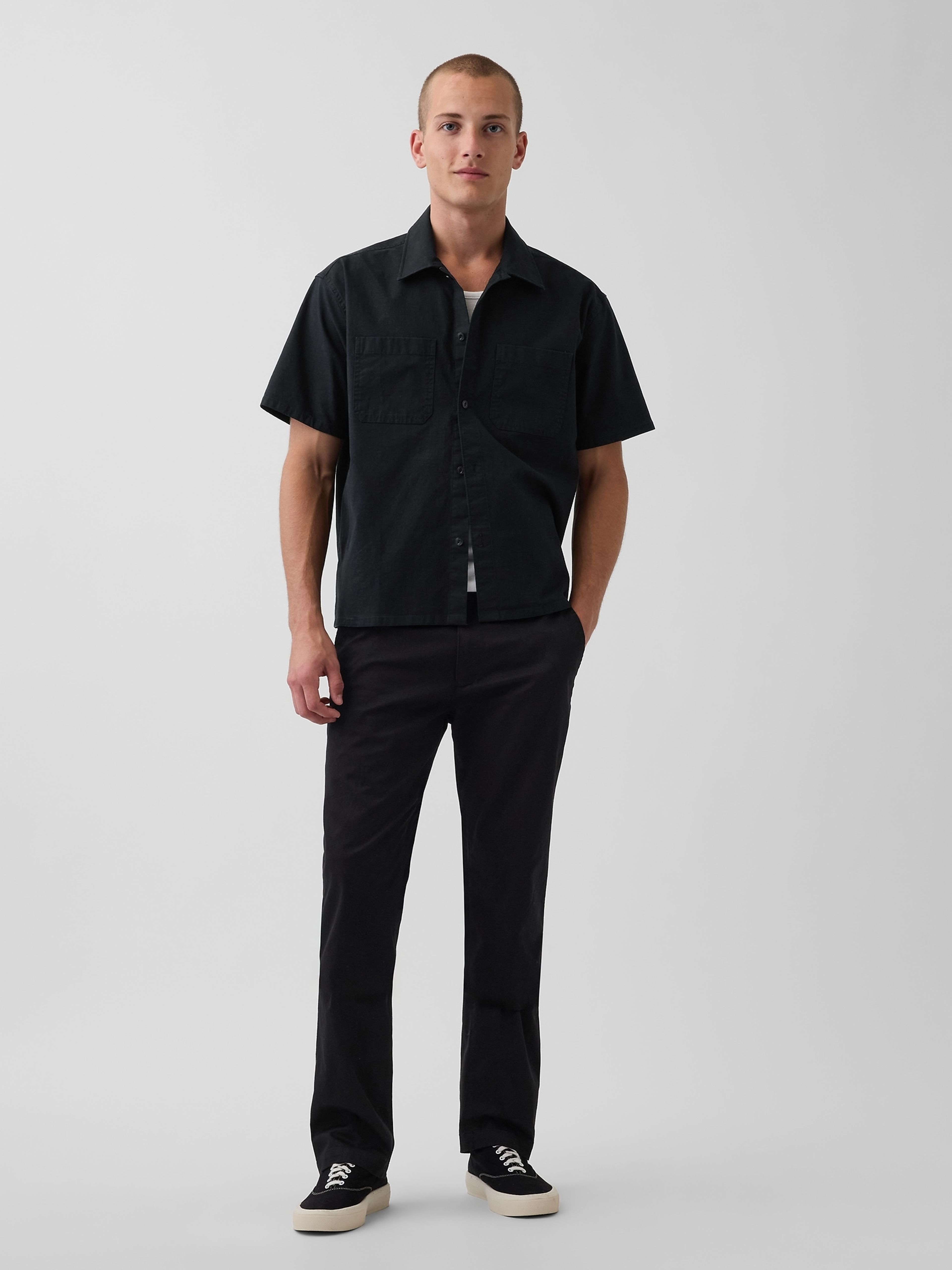 Straight khaki nohavice - 005