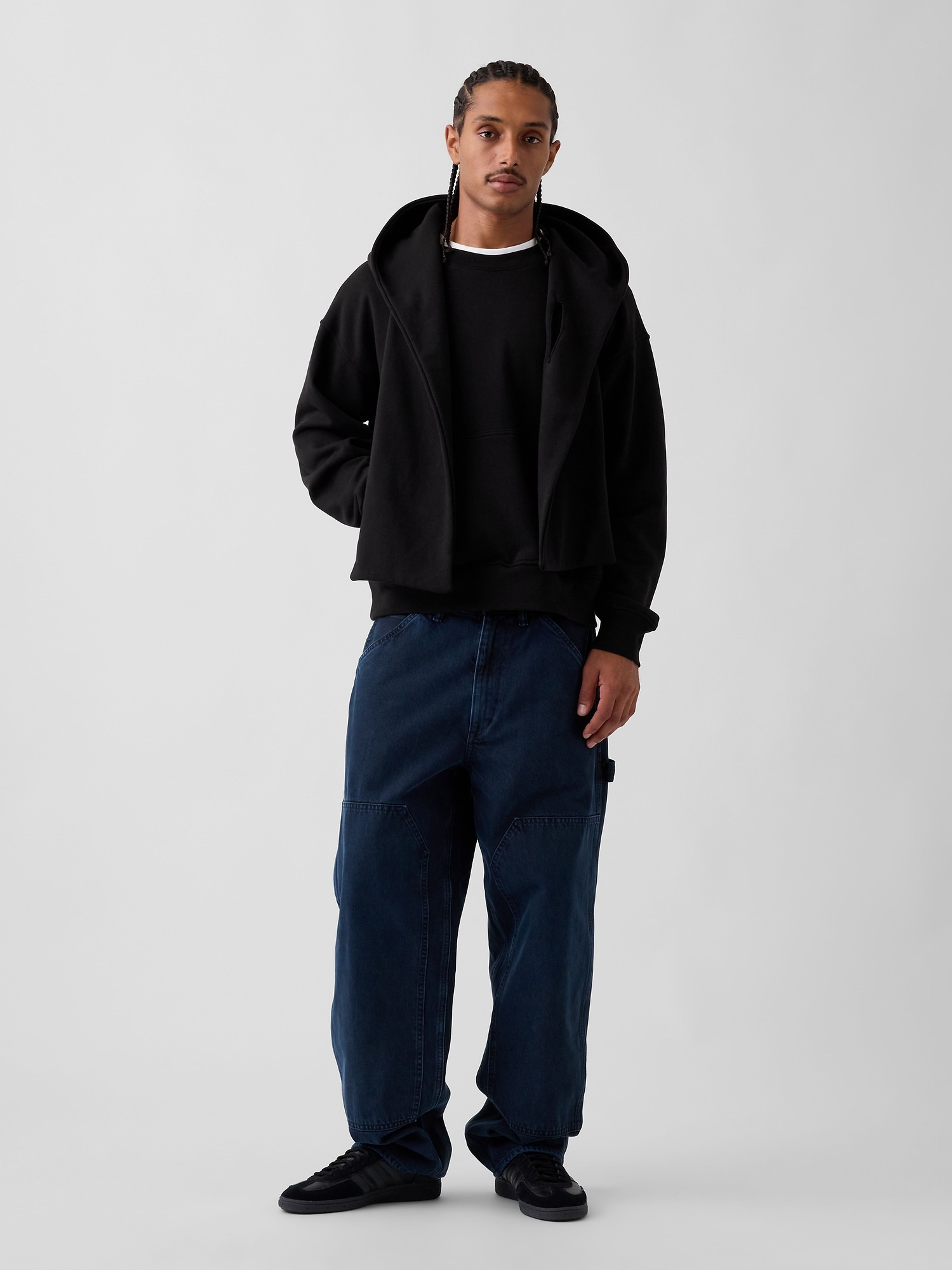 Hanorac oversize cu fular VintageSoft unisex - 002