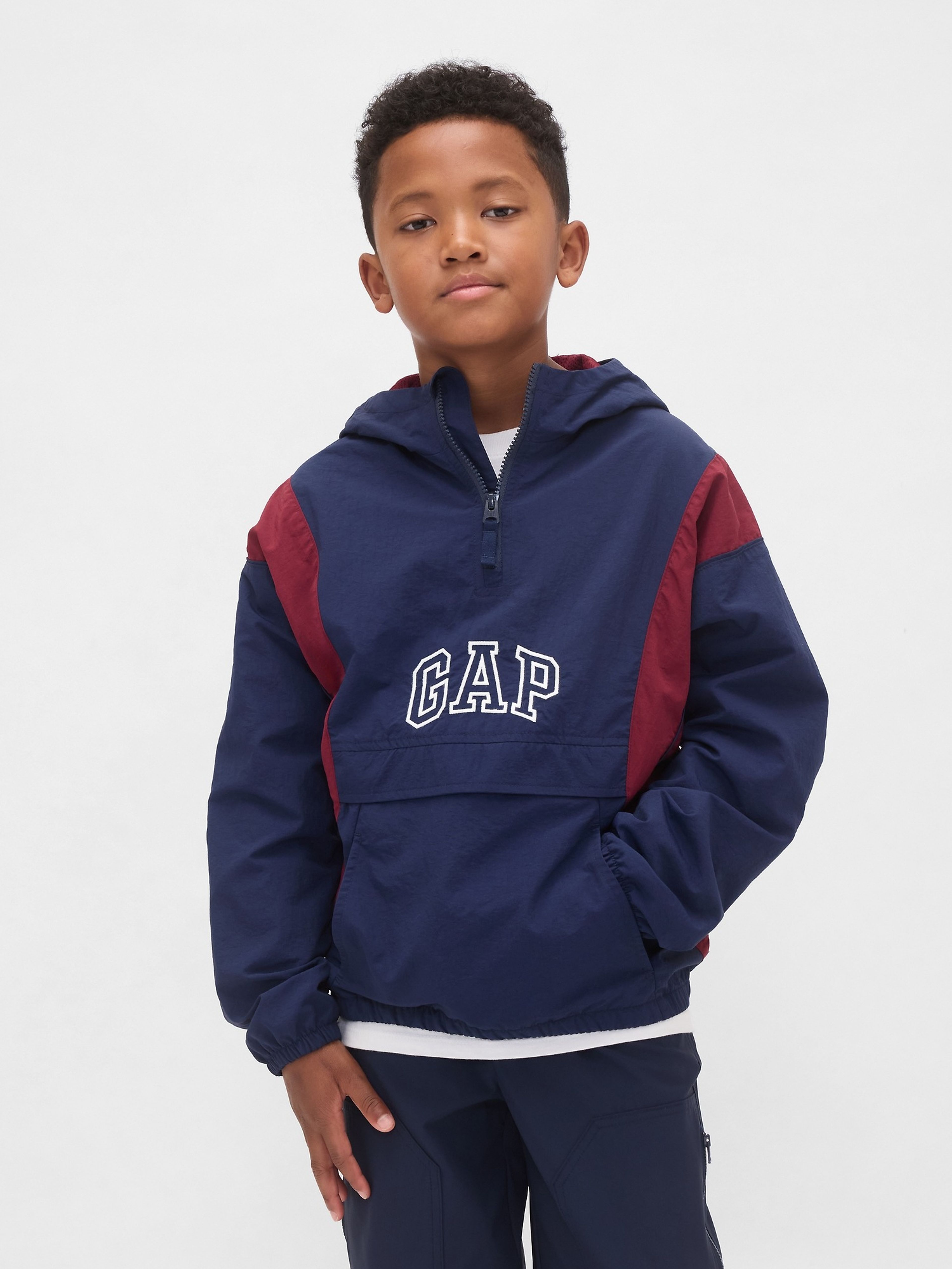 Jungen-Nylonjacke wasserabweisend