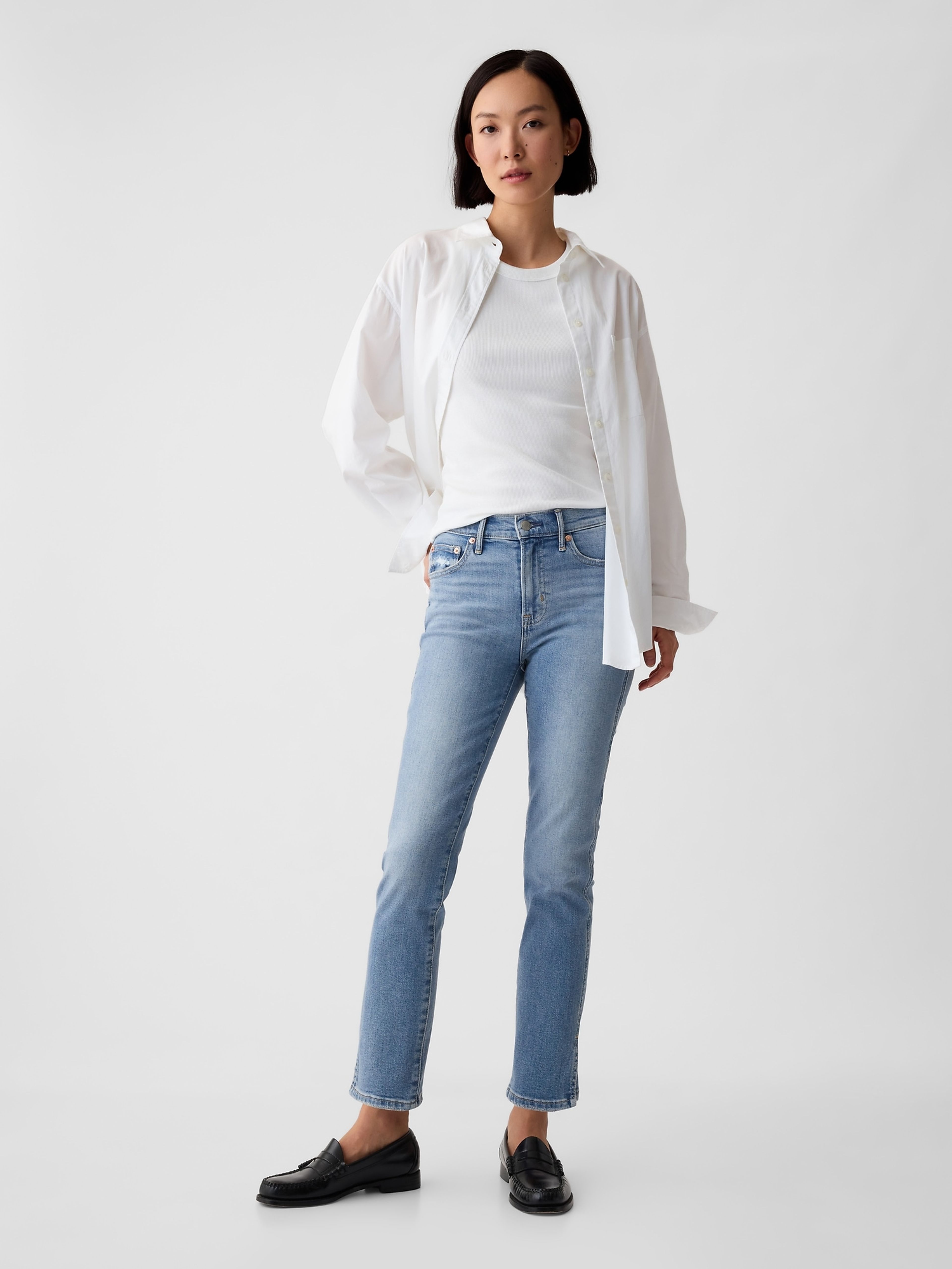 Nadrágok slim Mid Rise Split-Hem Vintage