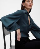 Saténová košeľa GapStudio od Zac Posen-Tmavomodrá - 002