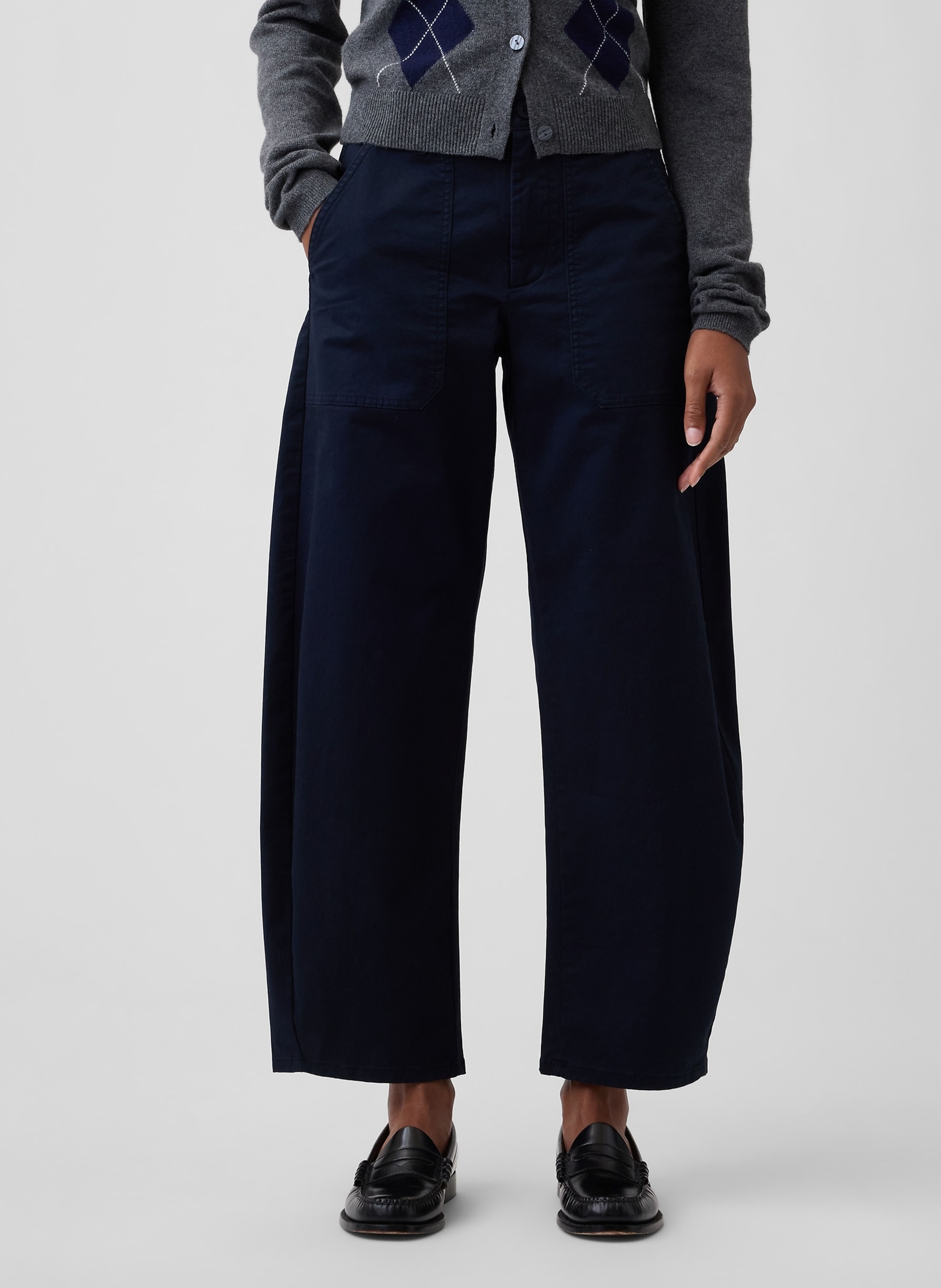 Mid Rise Barrel Khakihose - 002